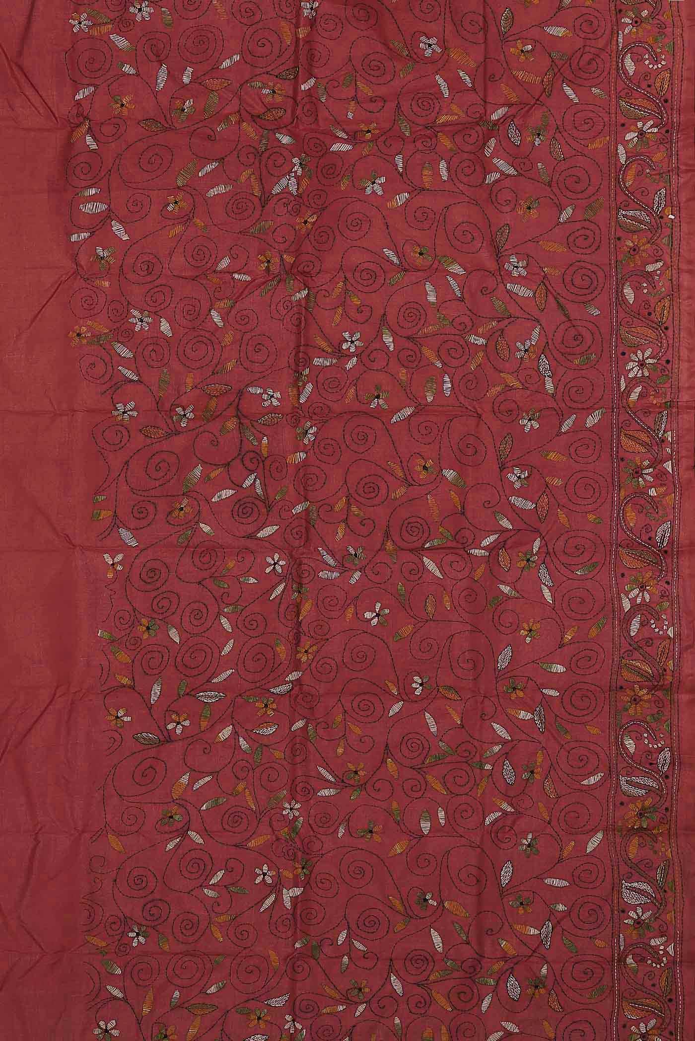 Coral Tussar Silk Saree