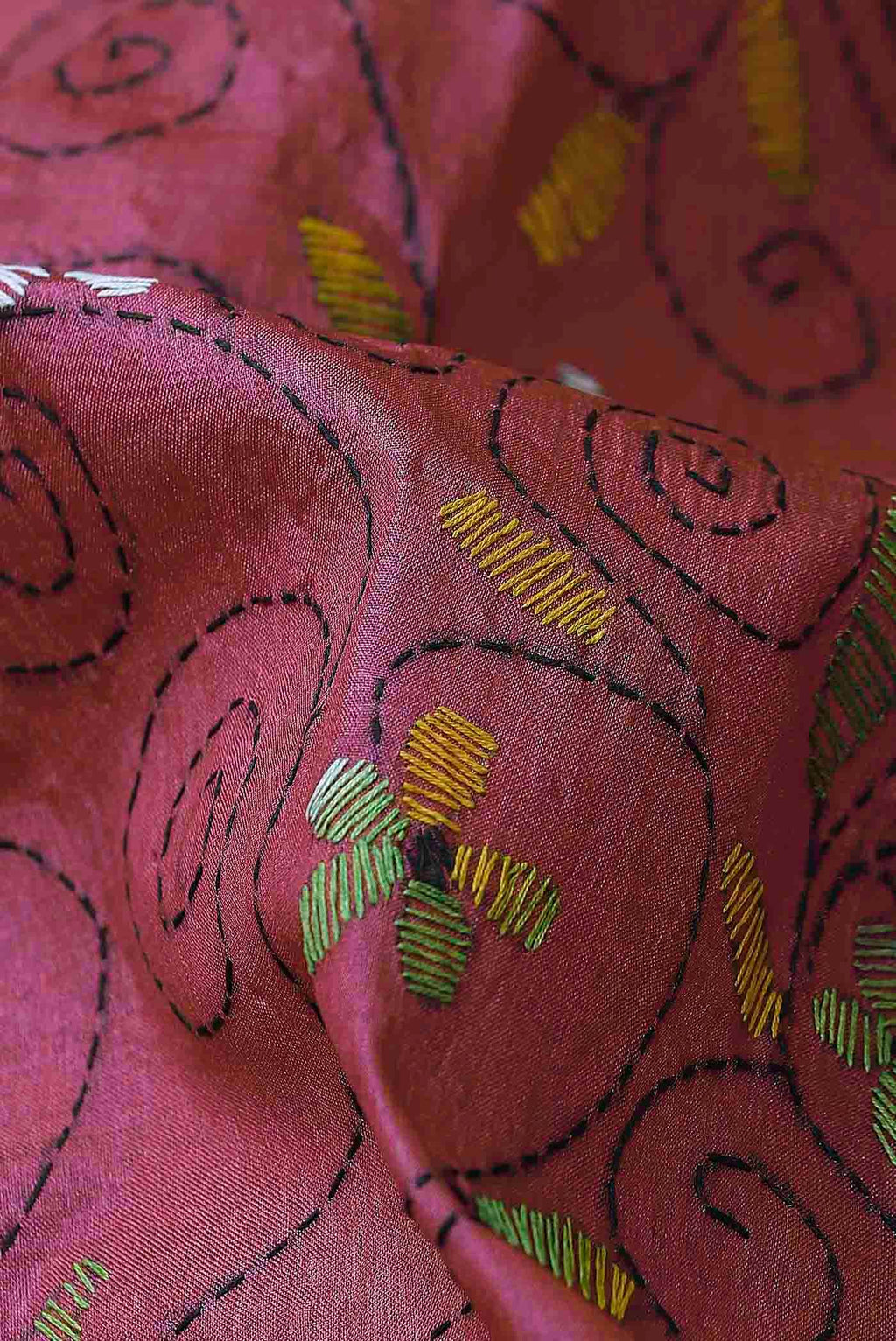 Coral Tussar Silk Saree
