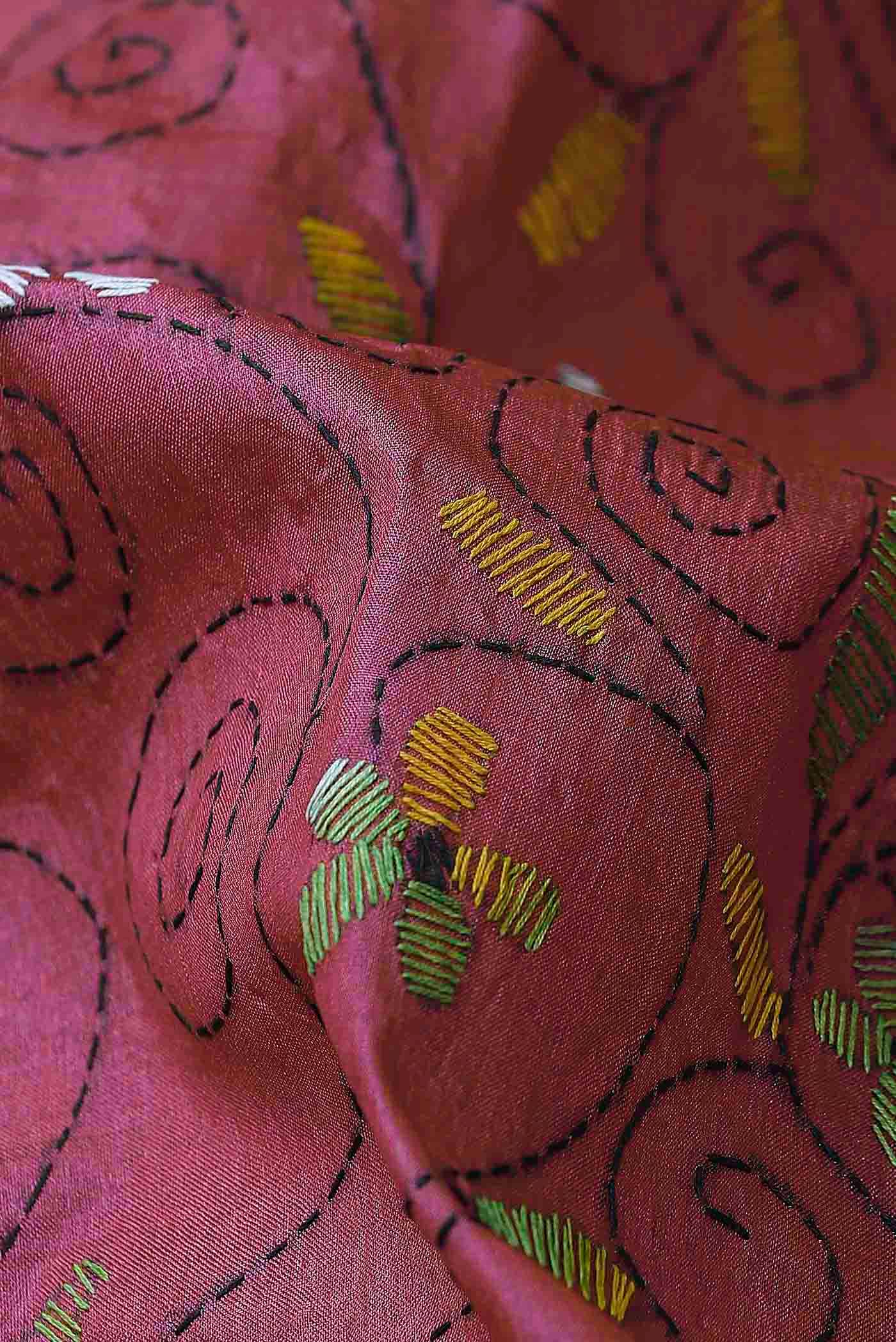Coral Tussar Silk Saree