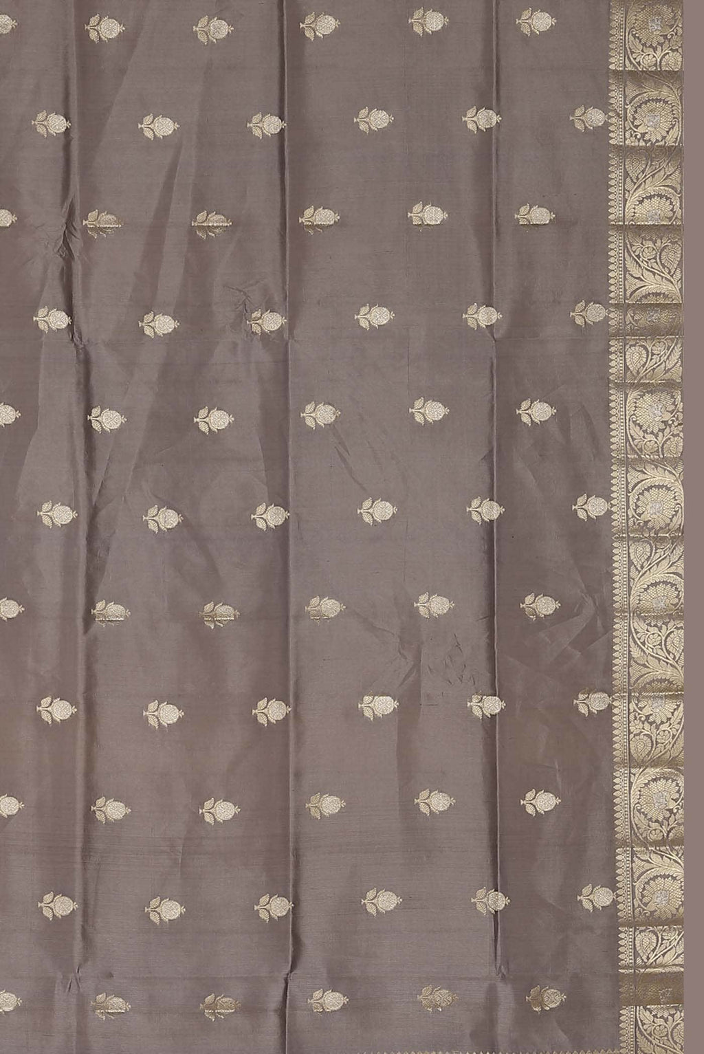 Grey Banarasi Raw Silk Saree