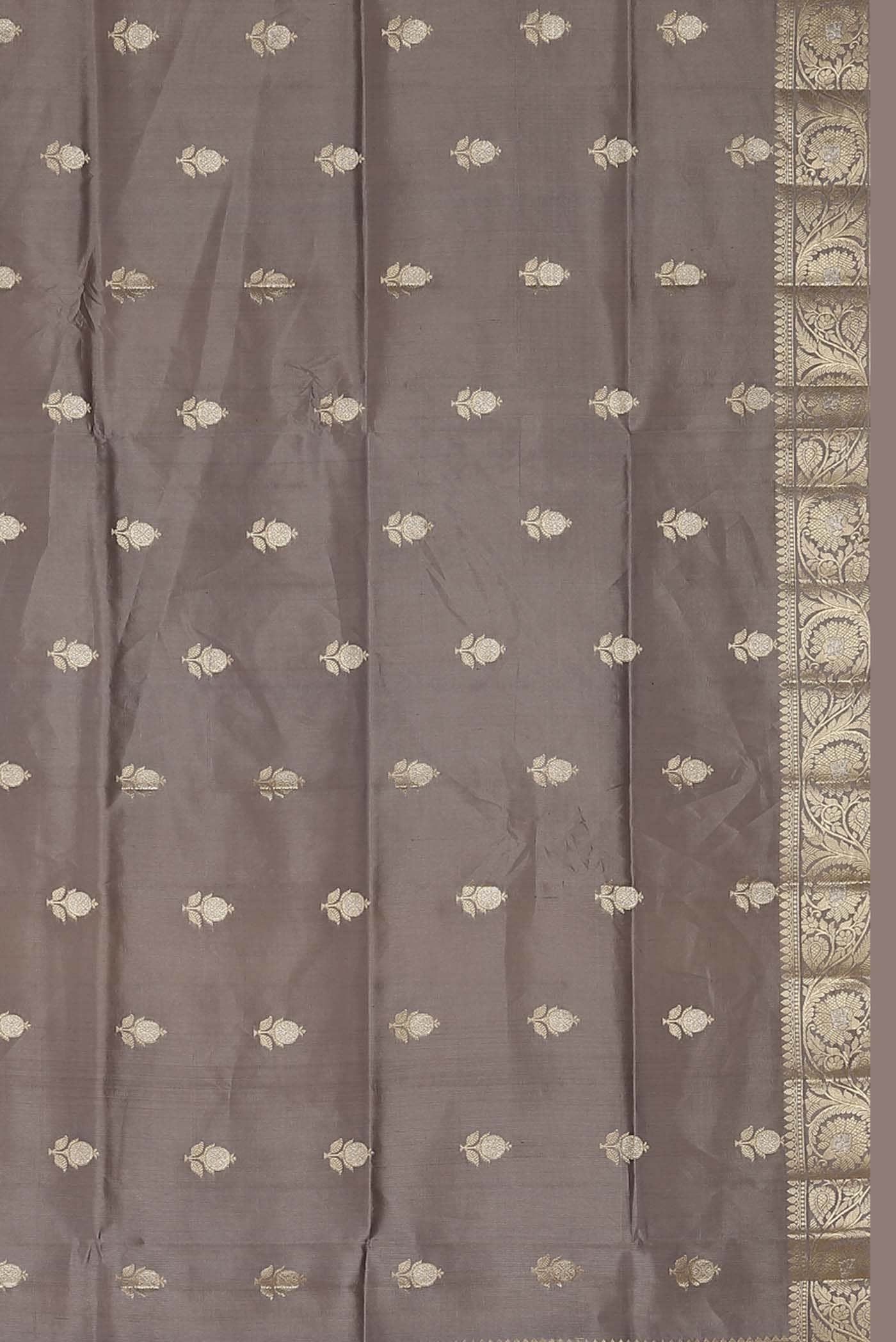 Grey Banarasi Raw Silk Saree