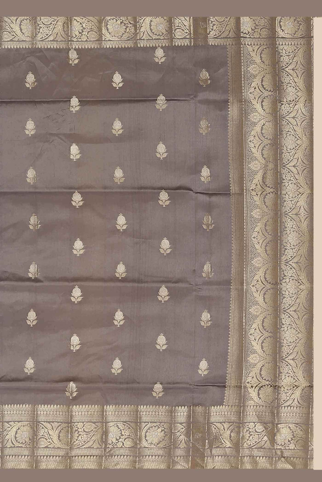 Grey Banarasi Raw Silk Saree