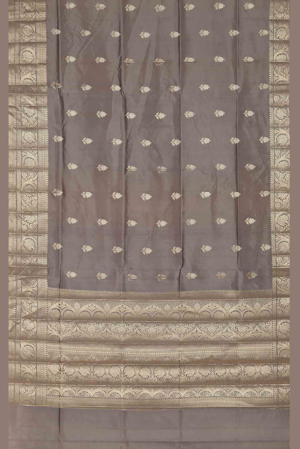 Grey Banarasi Raw Silk Saree