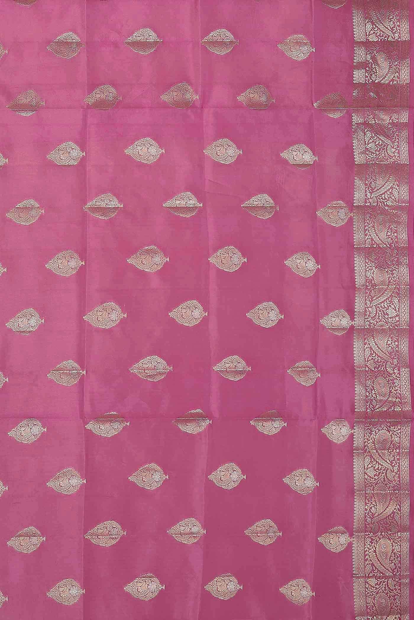 Pink Banarasi Raw Silk Saree