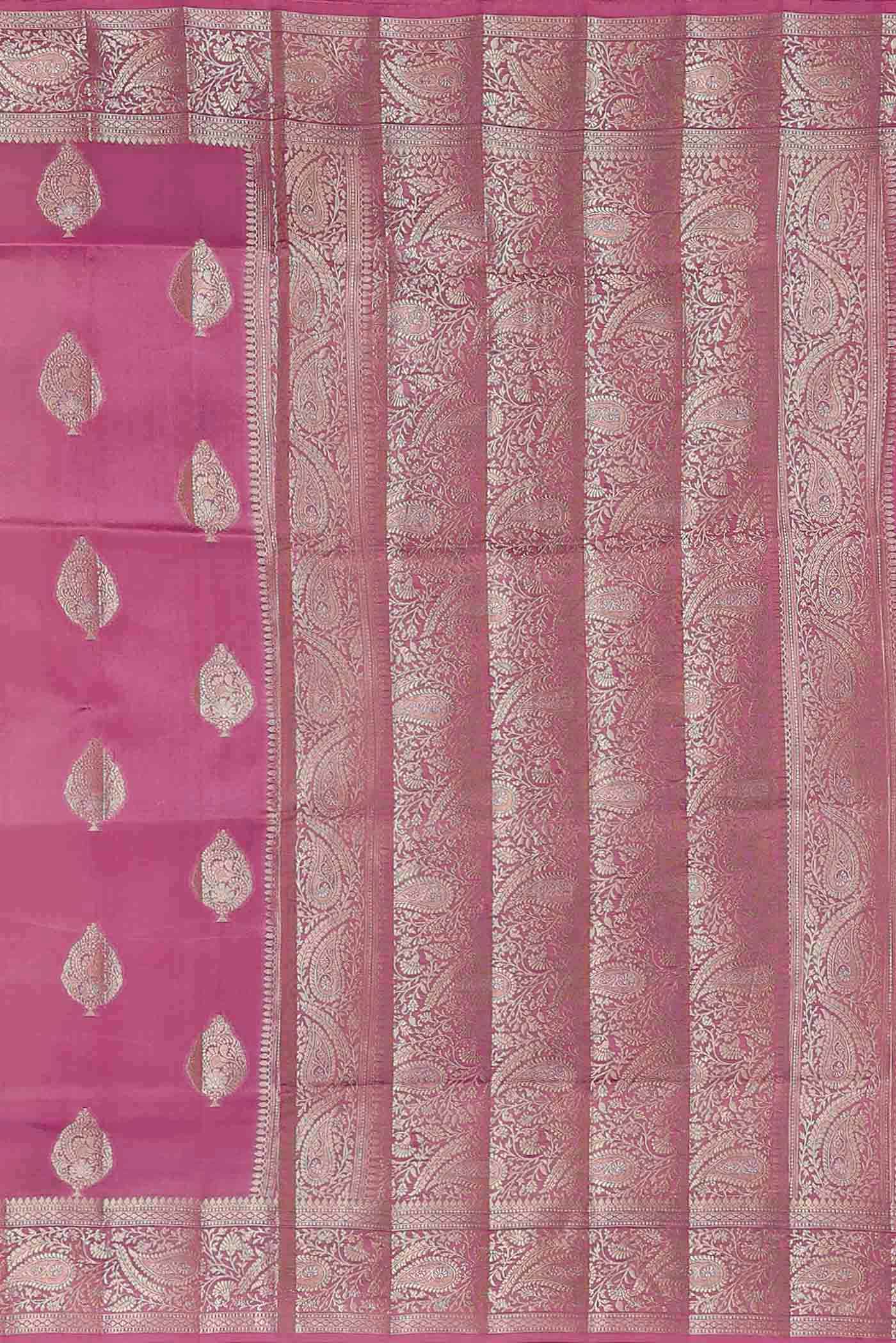 Pink Banarasi Raw Silk Saree