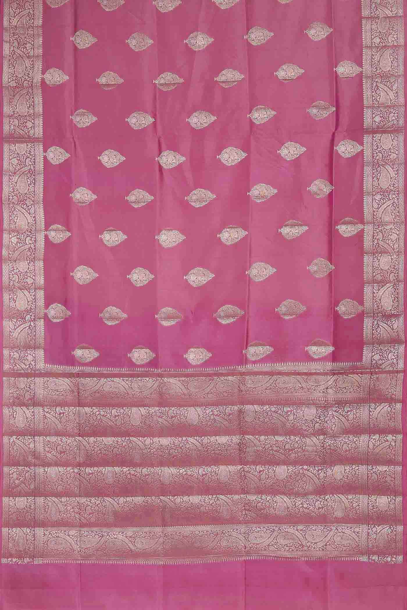 Pink Banarasi Raw Silk Saree