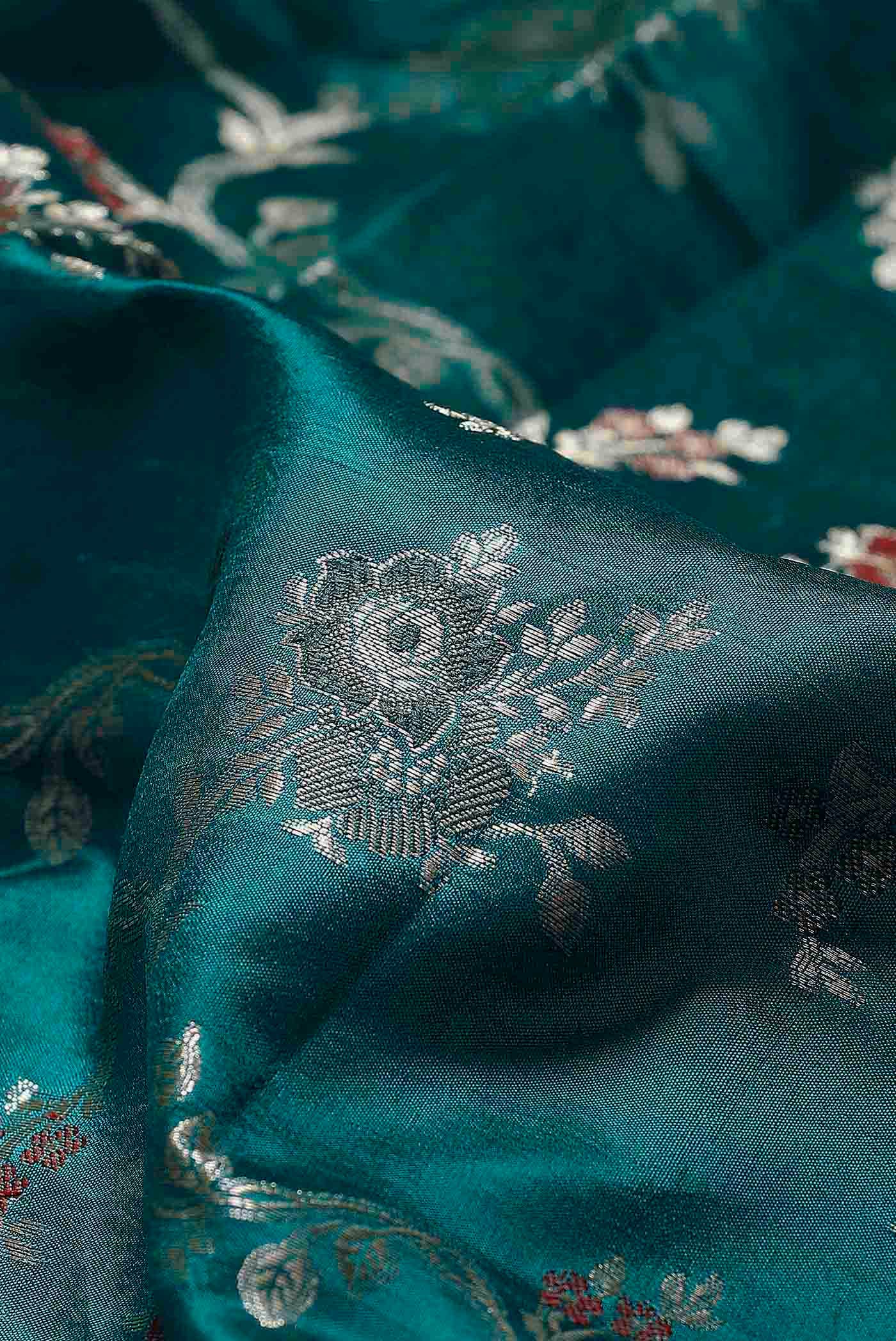 Blue Banarasi Raw Silk Saree