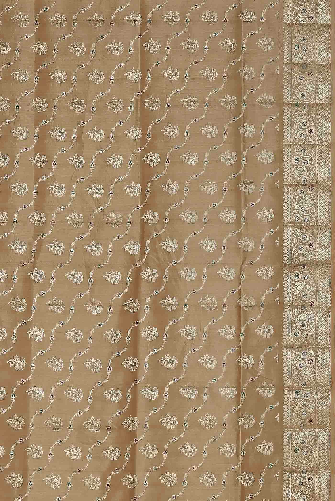 Beige Banarasi Raw Silk Saree