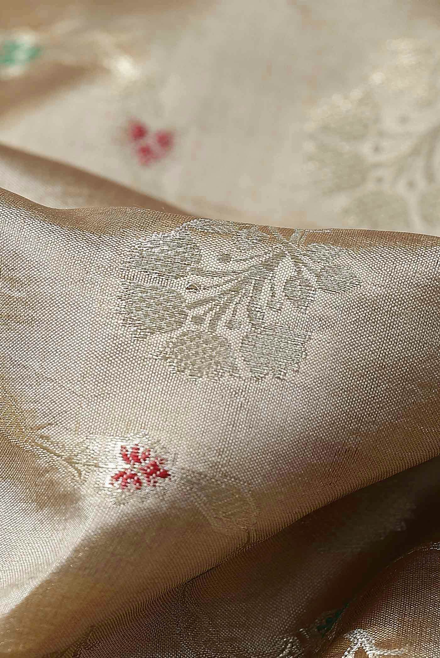 Beige Banarasi Raw Silk Saree
