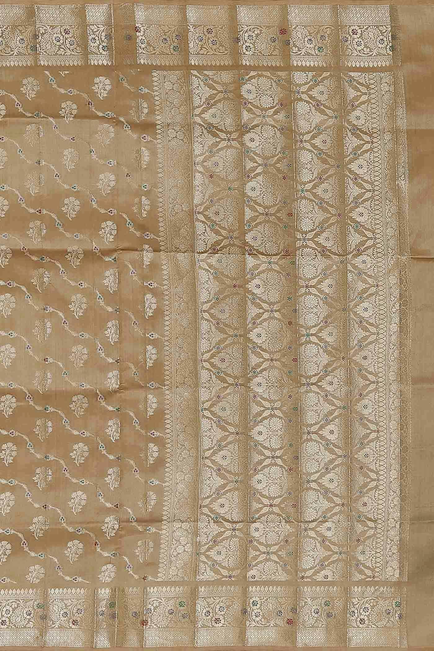 Beige Banarasi Raw Silk Saree