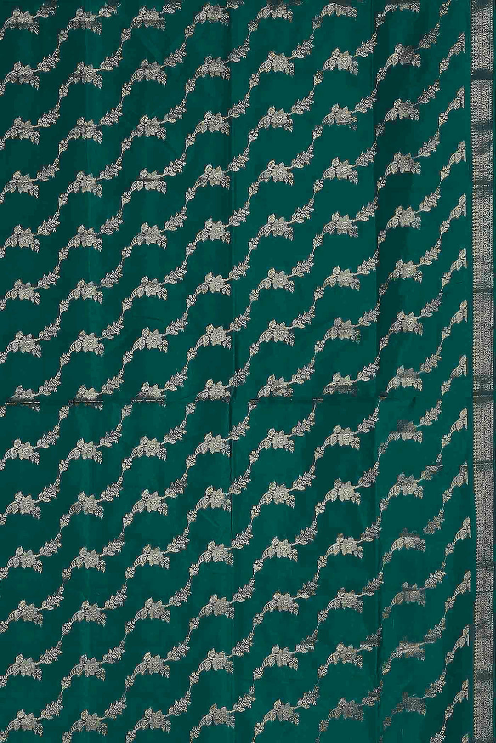 Green Banarasi Raw Silk Saree