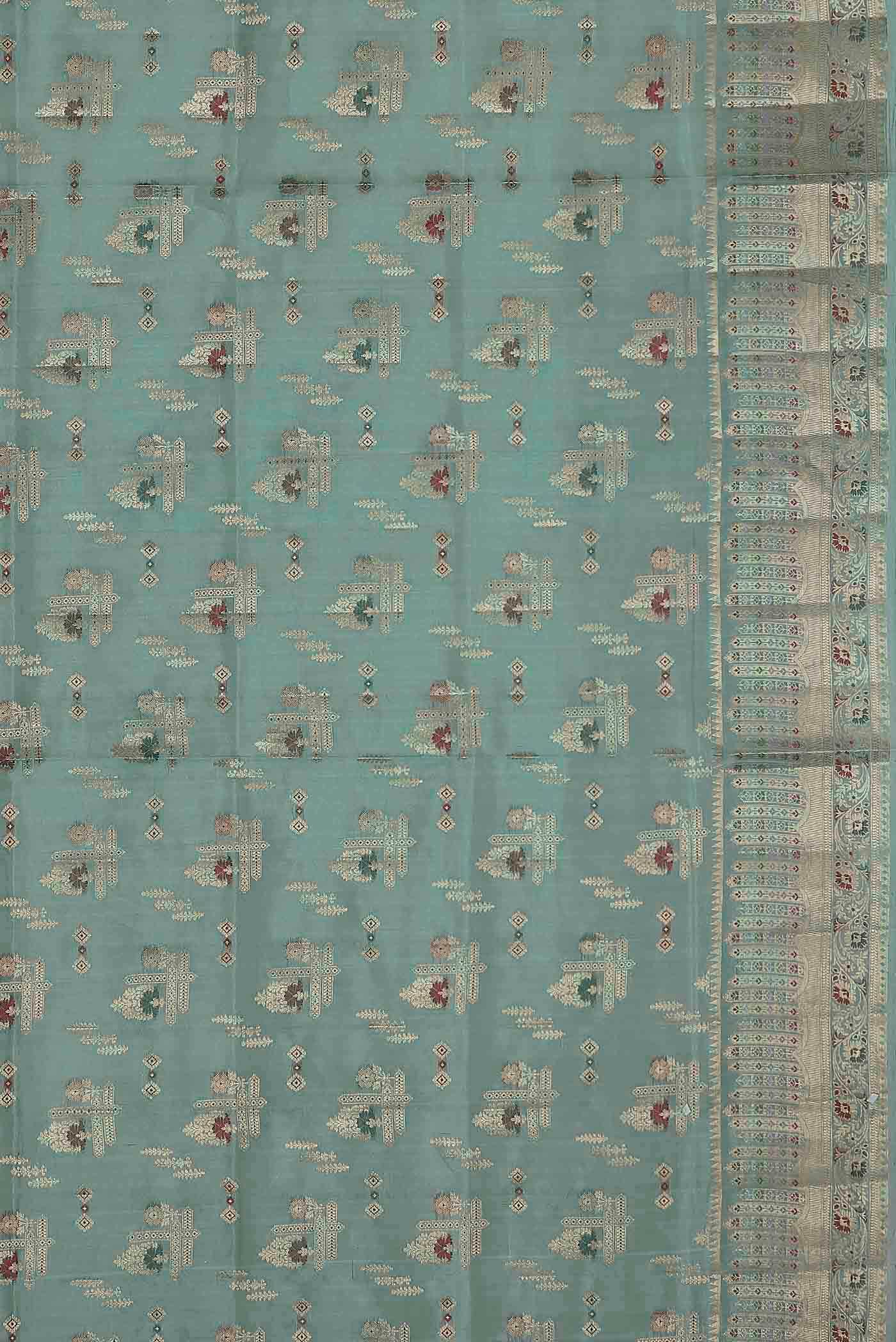 Green Banarasi Raw Silk Saree