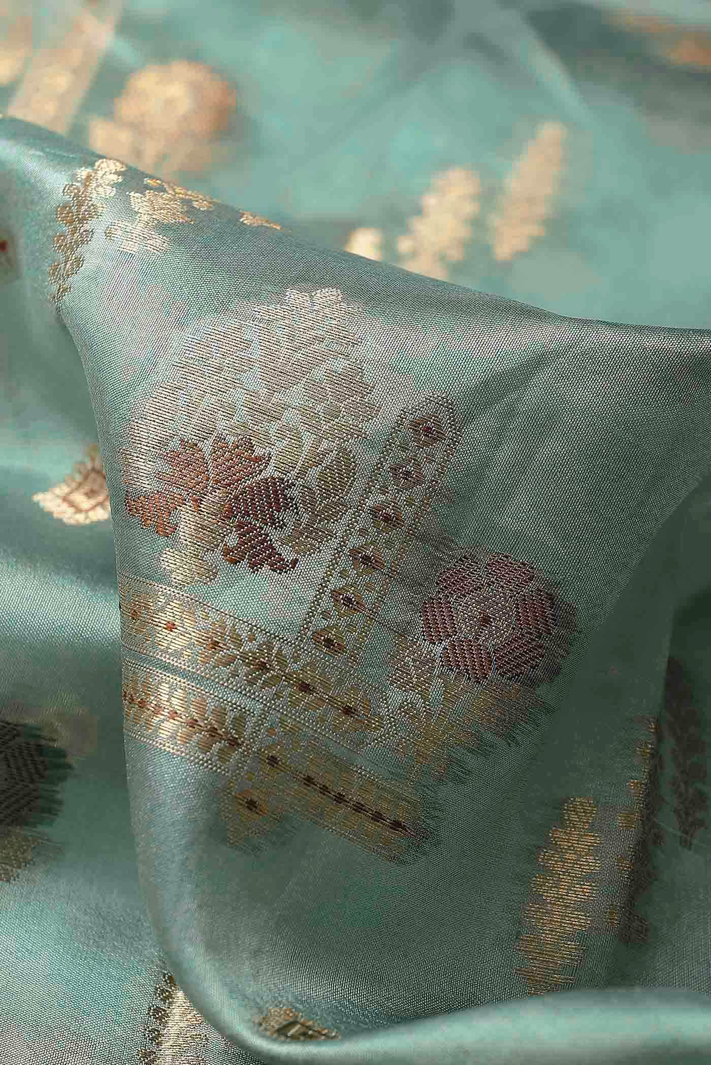 Green Banarasi Raw Silk Saree