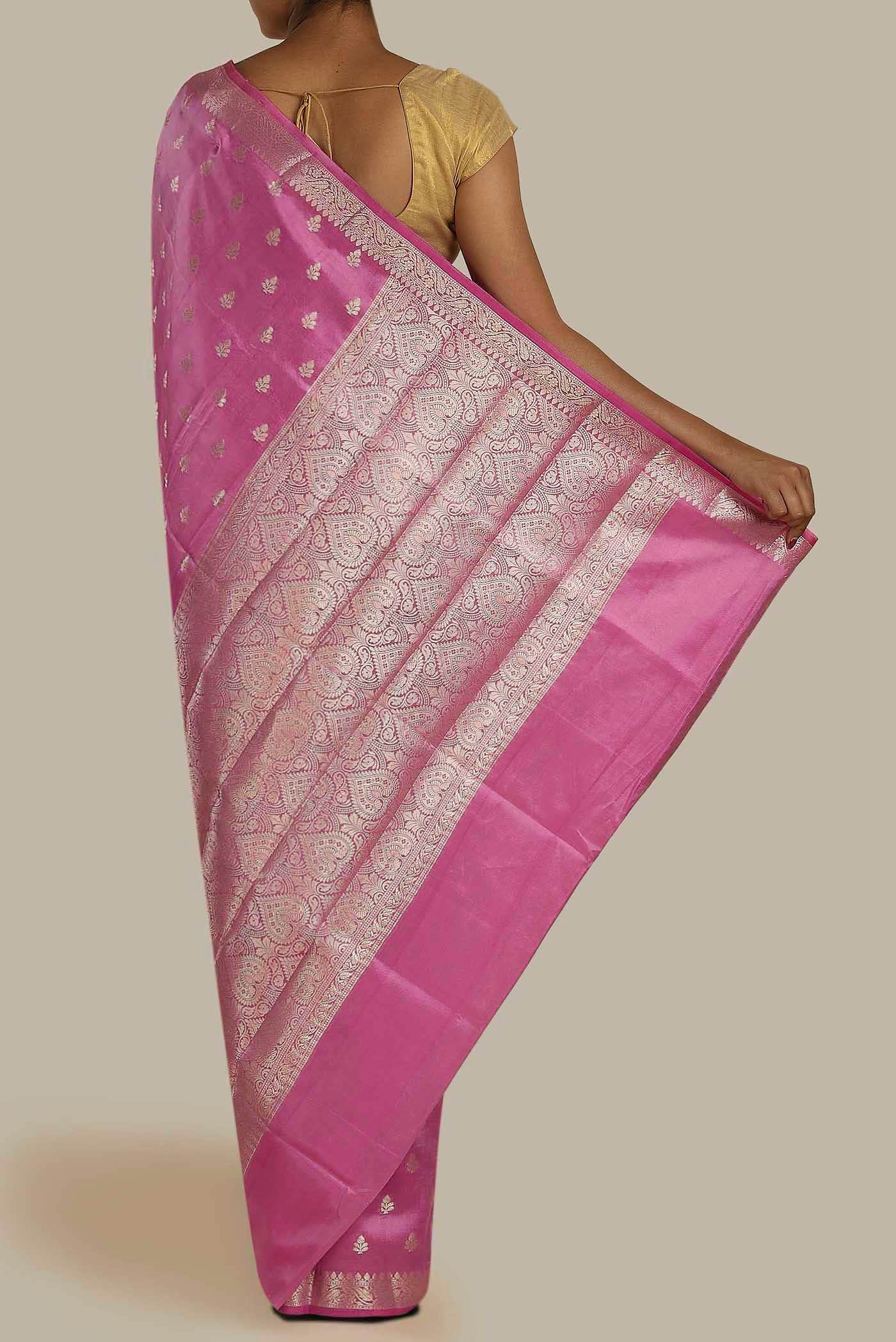 Pink Banarasi Raw Silk Saree
