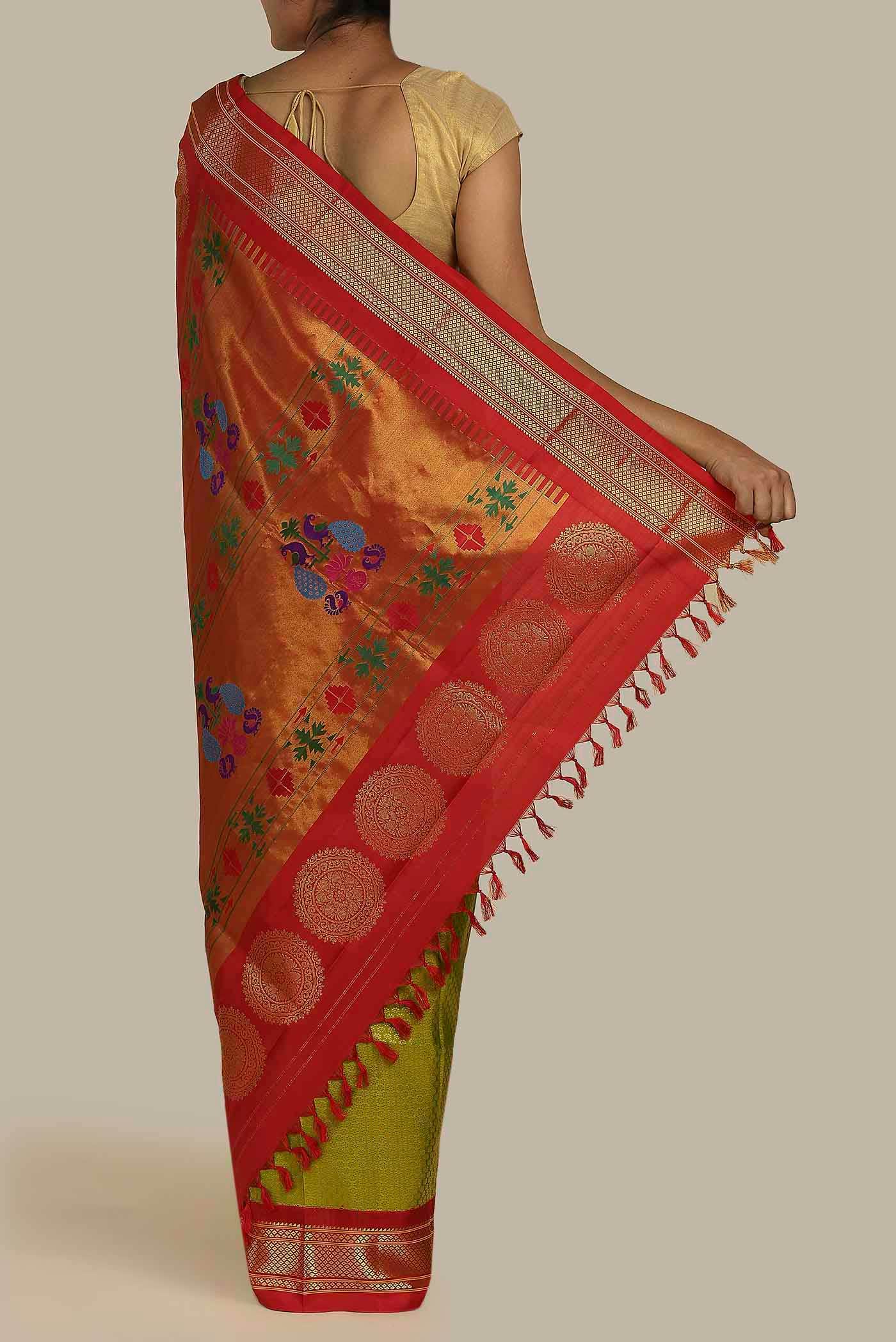 Green Gadwal Silk Saree