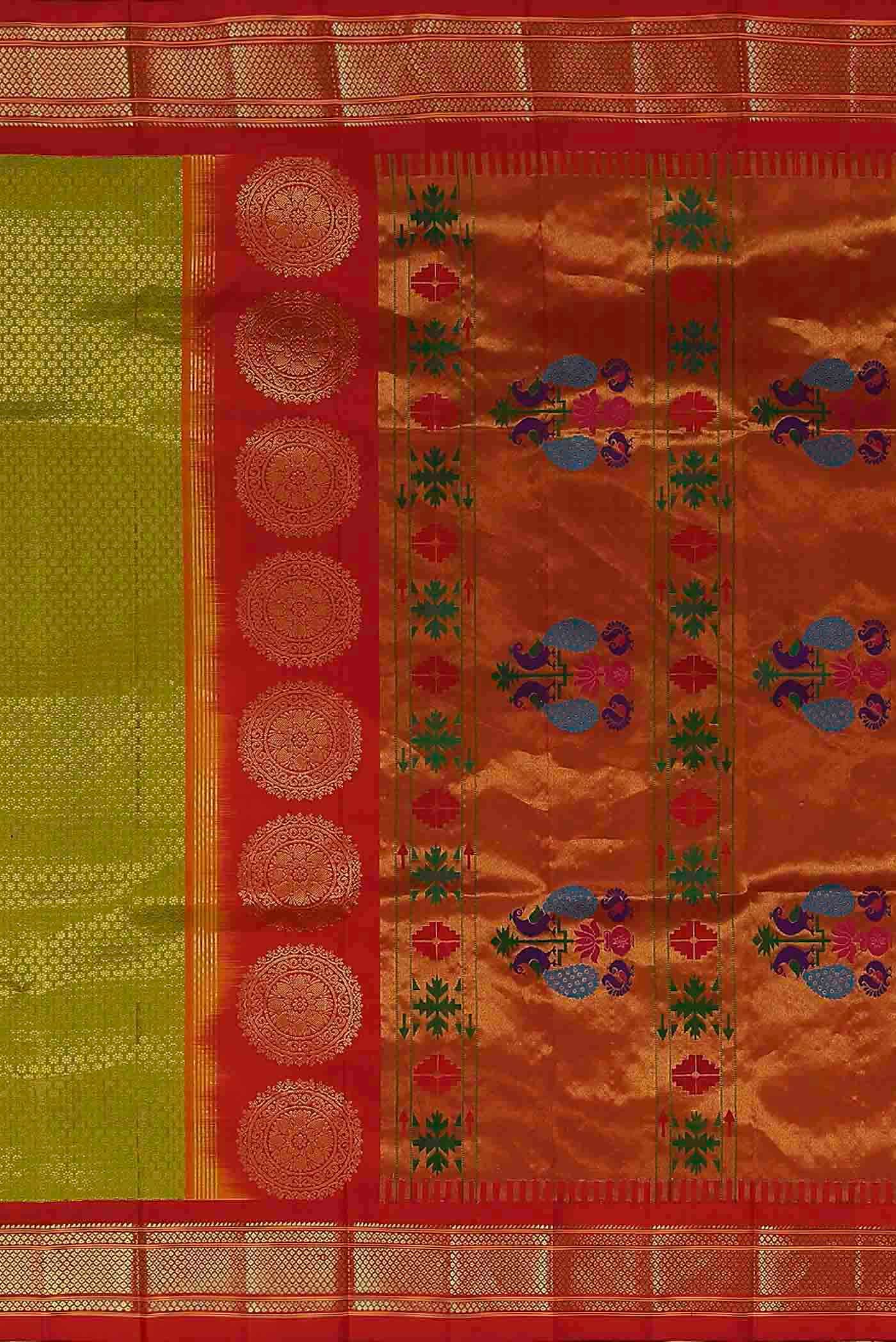 Green Gadwal Silk Saree