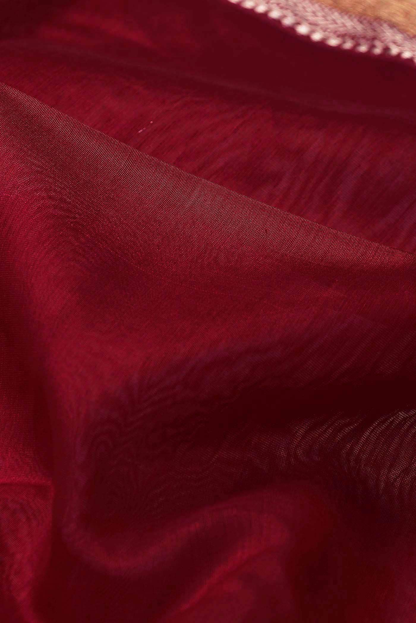 Red Maheshwari Silk Cotton Saree