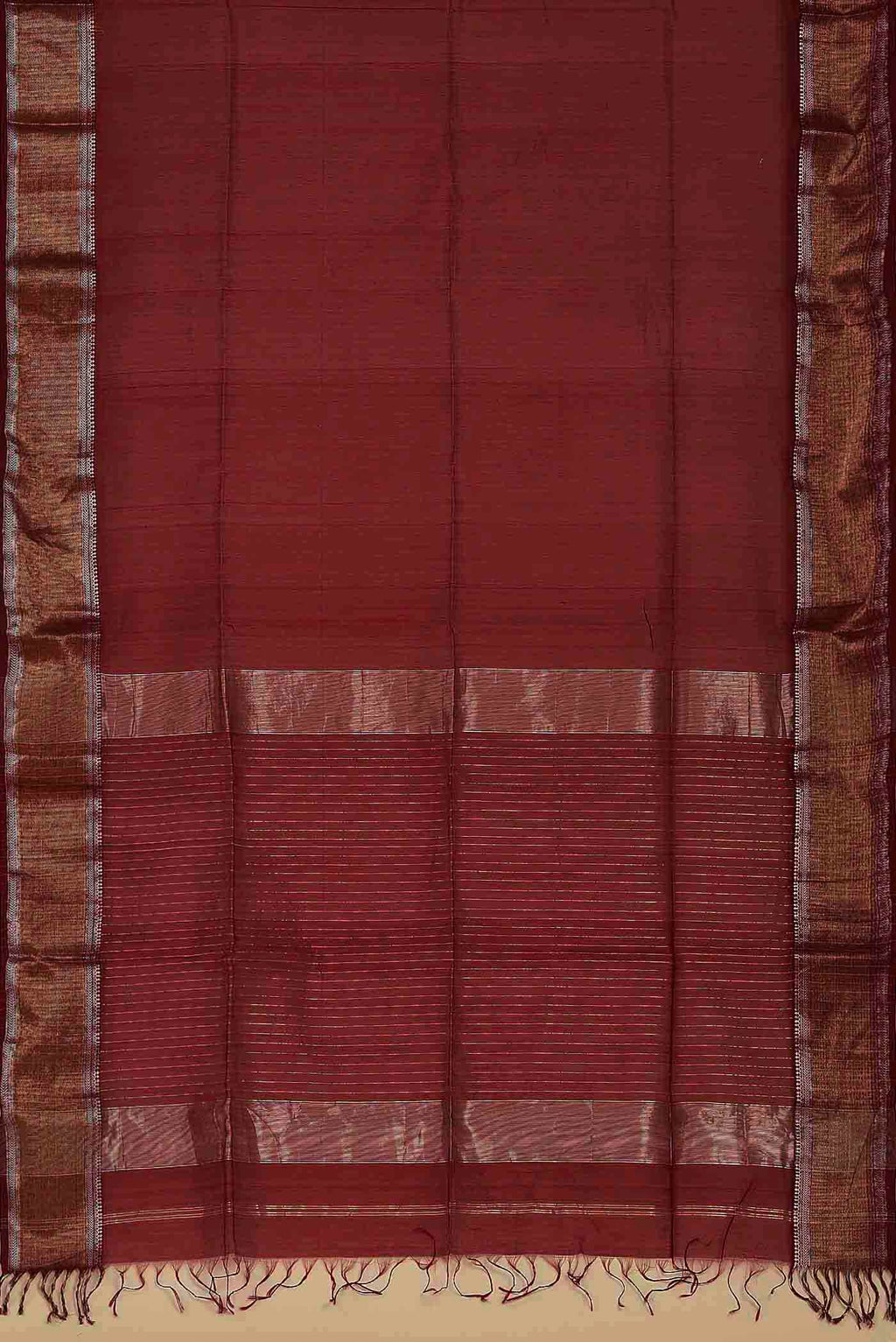 Red Maheshwari Silk Cotton Saree