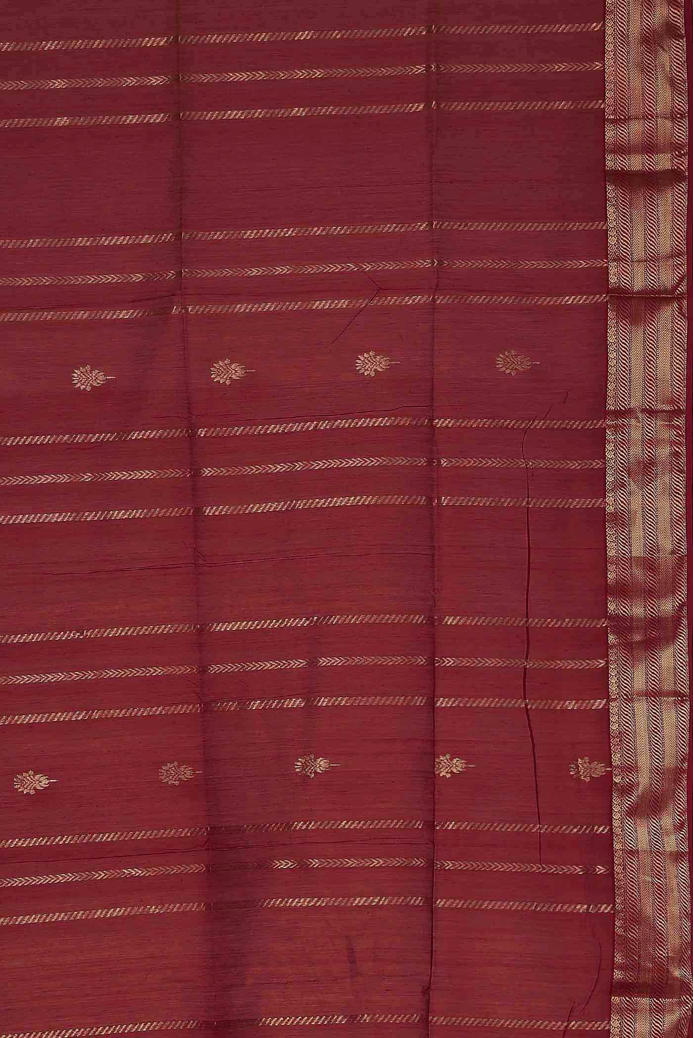 Red Maheshwari Silk Cotton Saree