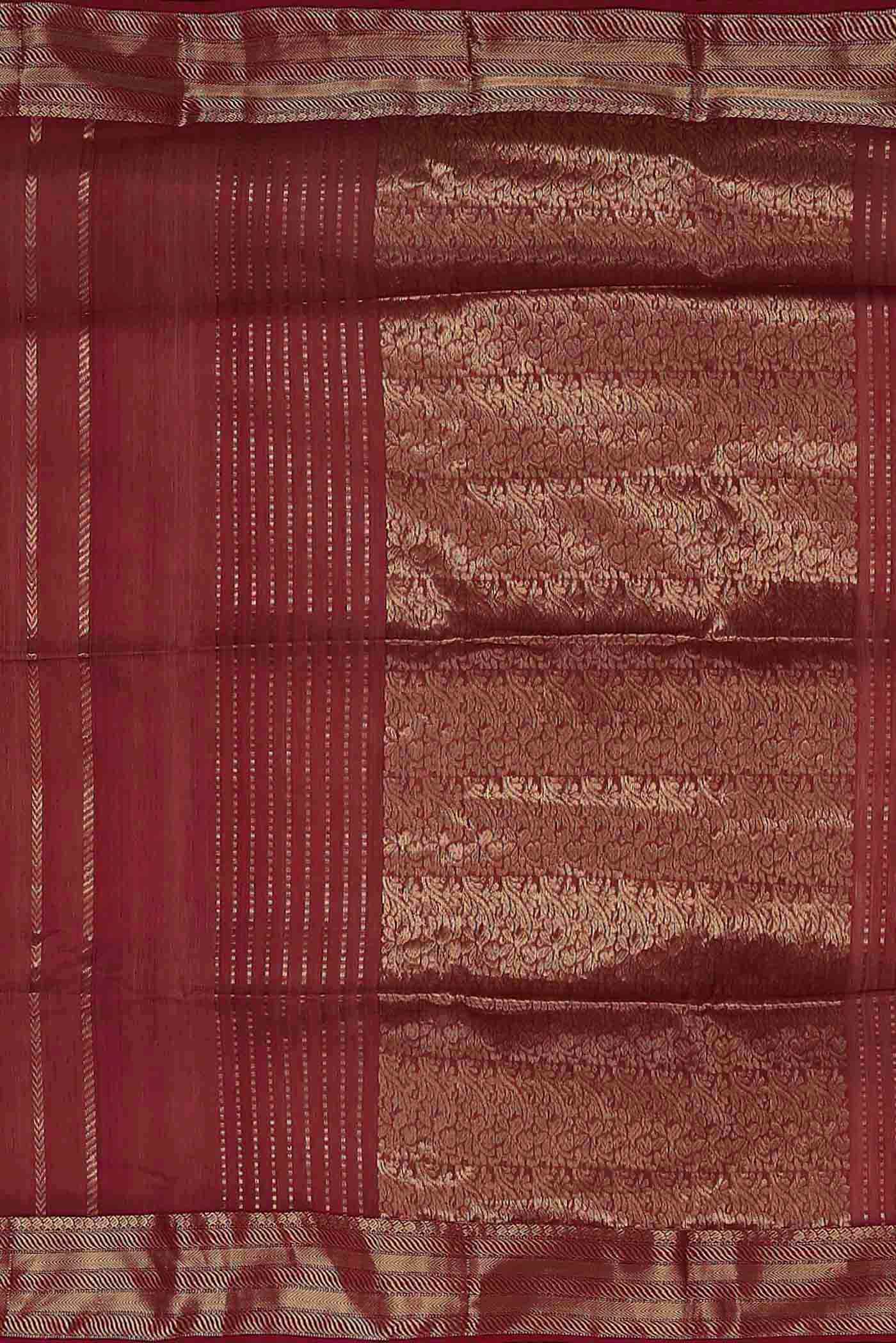 Red Maheshwari Silk Cotton Saree