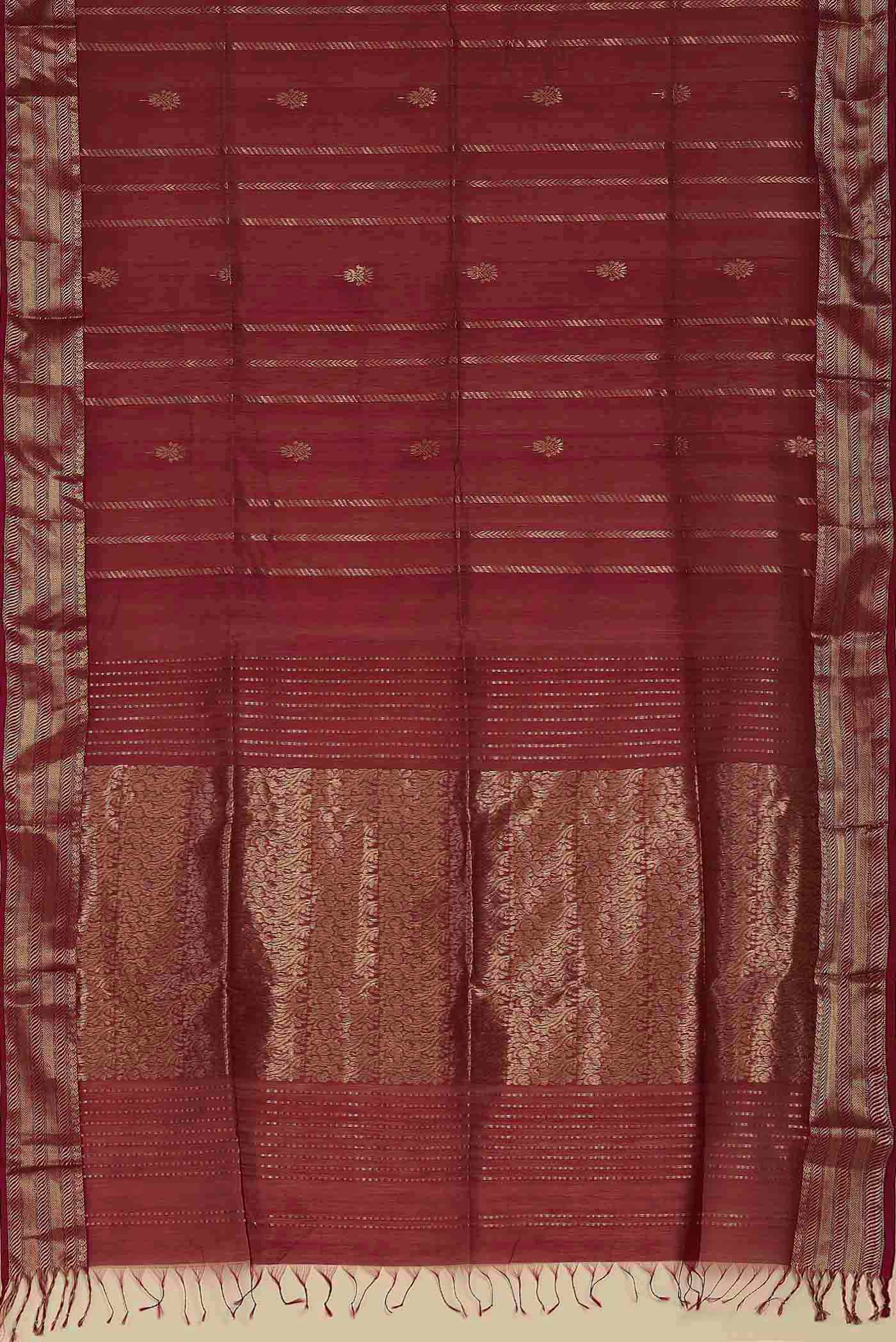 Red Maheshwari Silk Cotton Saree