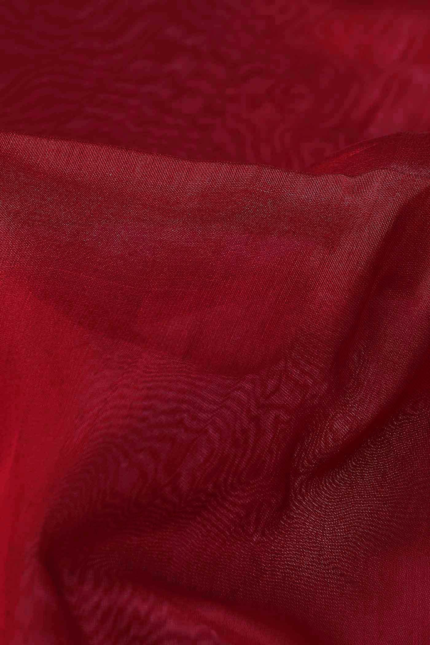 Red Maheshwari Silk Cotton Saree