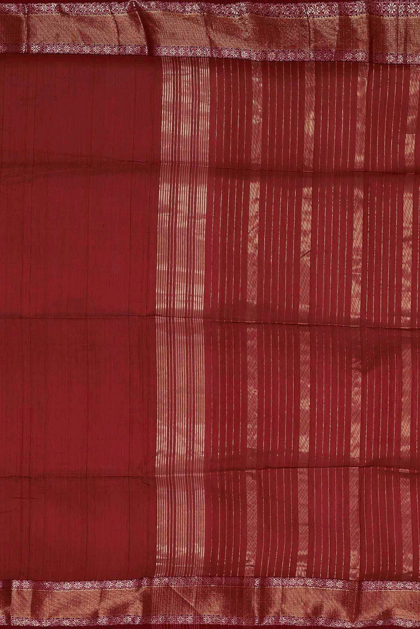 Red Maheshwari Silk Cotton Saree