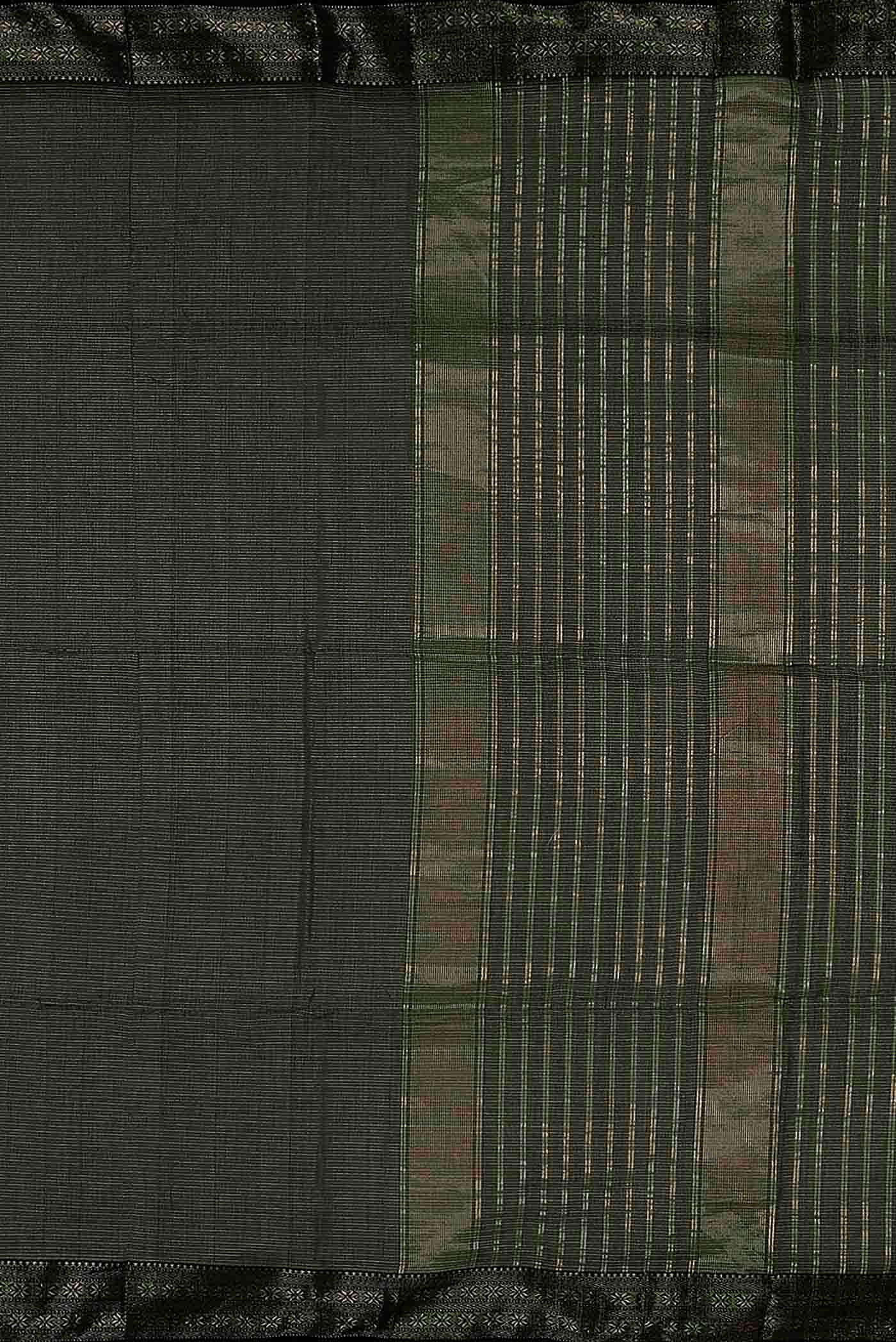 Bottle Green Maheshwari Silk Cotton Saree