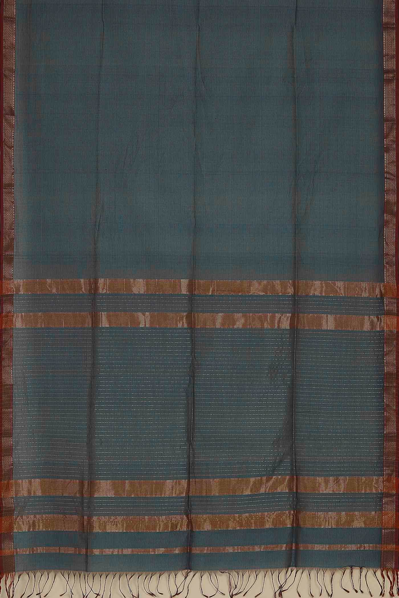 Blue Maheshwari Silk Cotton Saree
