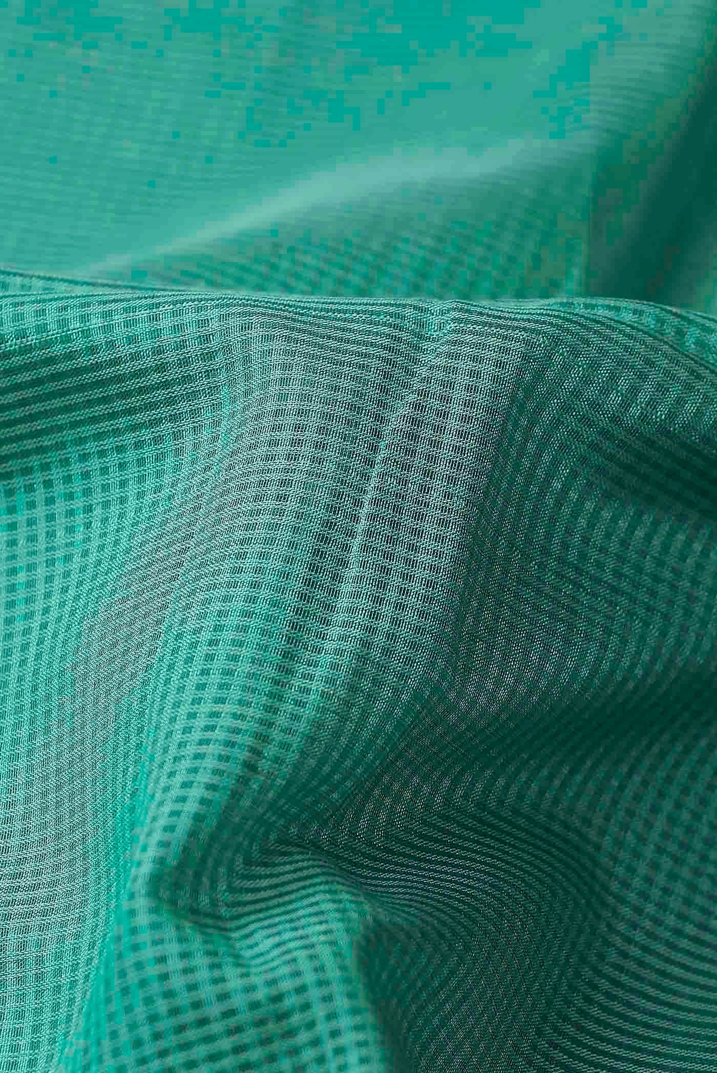 Turquoise Maheshwari Silk Cotton Saree