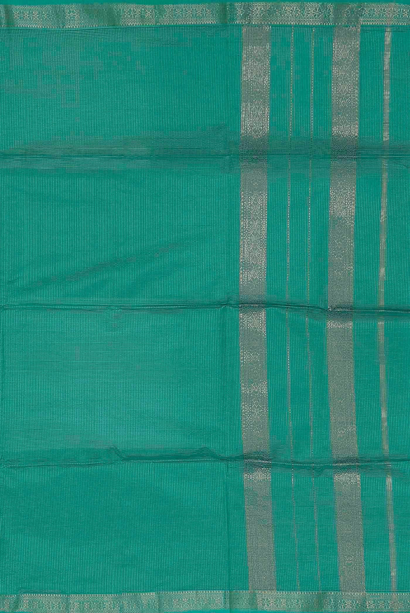 Turquoise Maheshwari Silk Cotton Saree