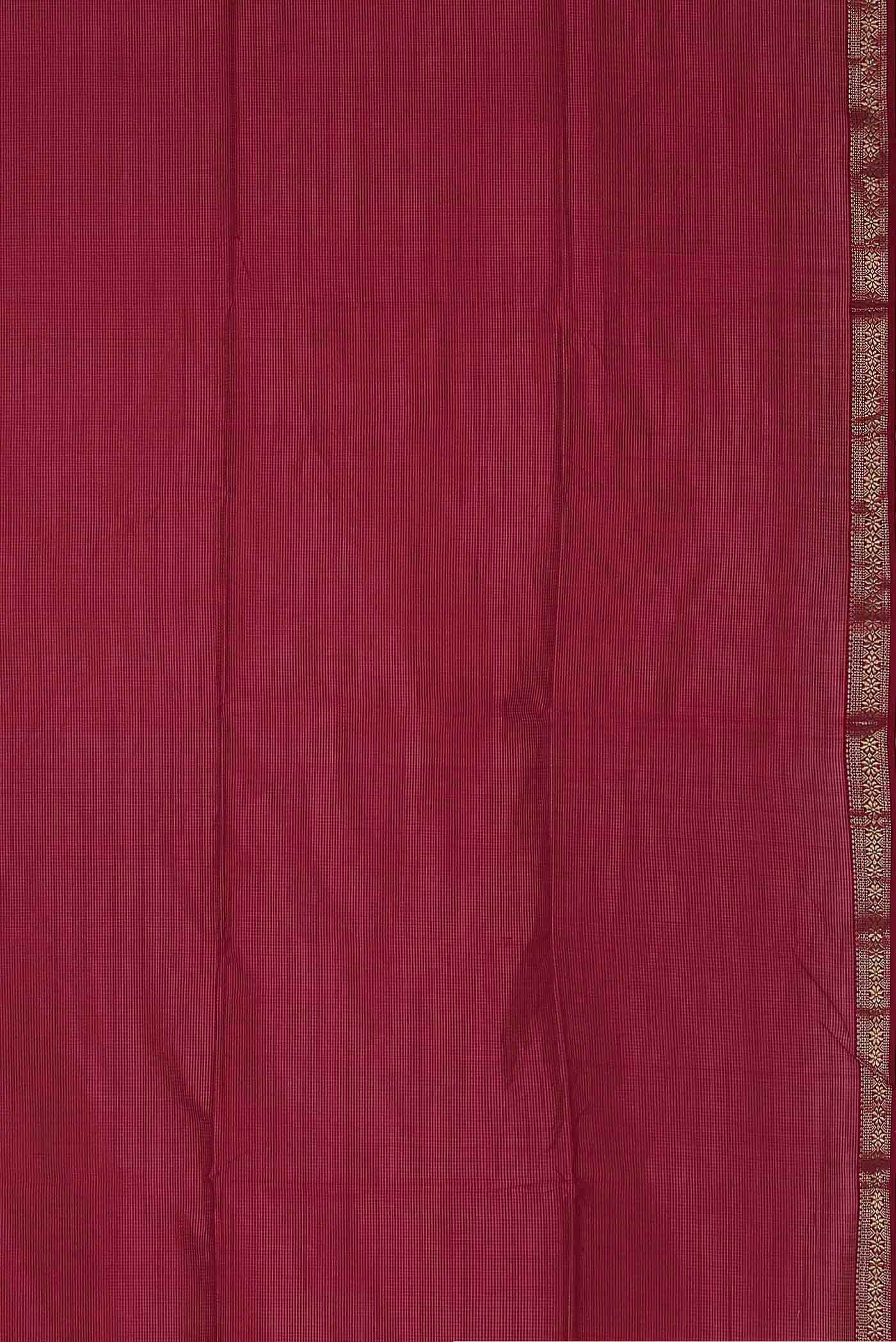 Red Maheshwari Silk Cotton Saree