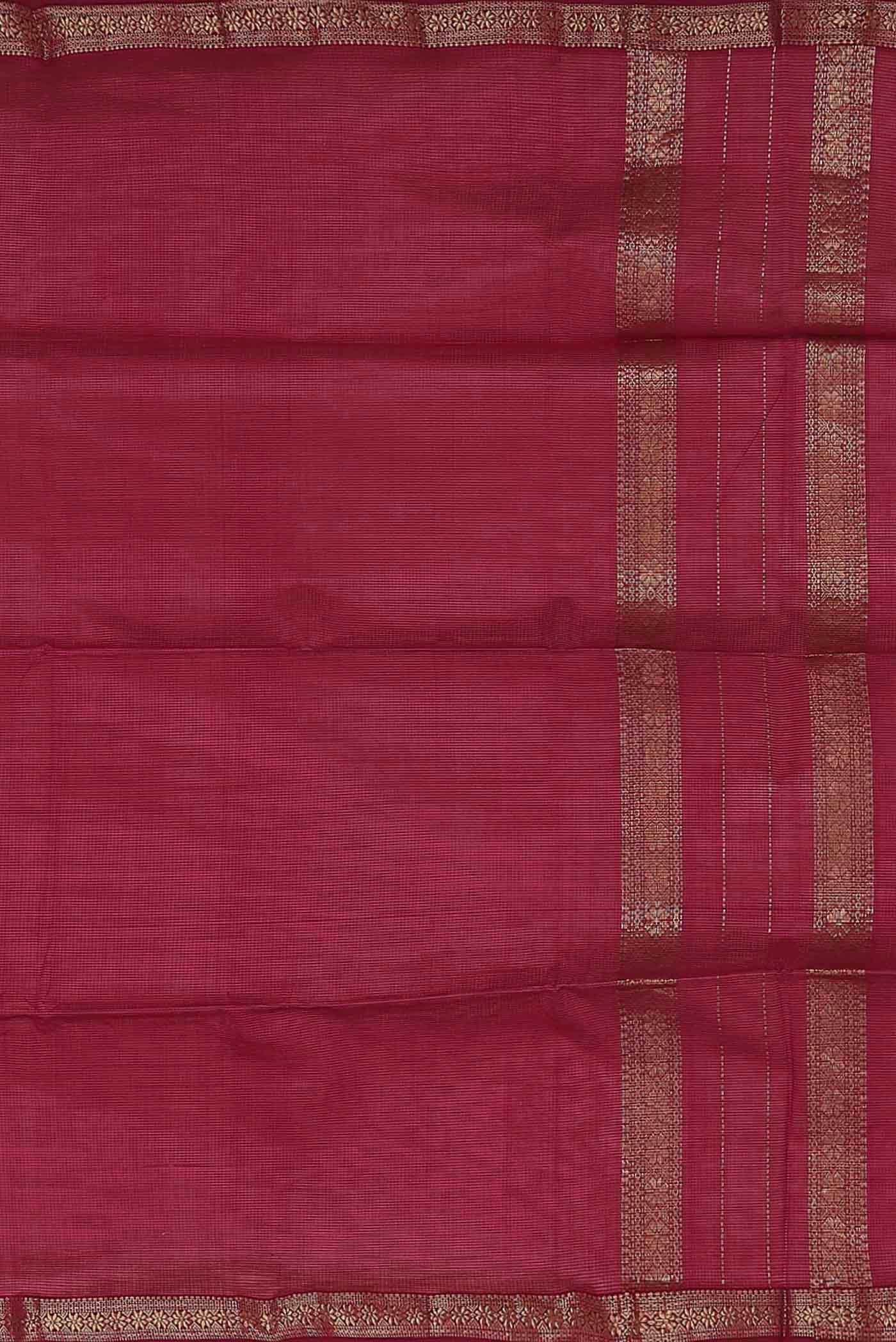 Red Maheshwari Silk Cotton Saree