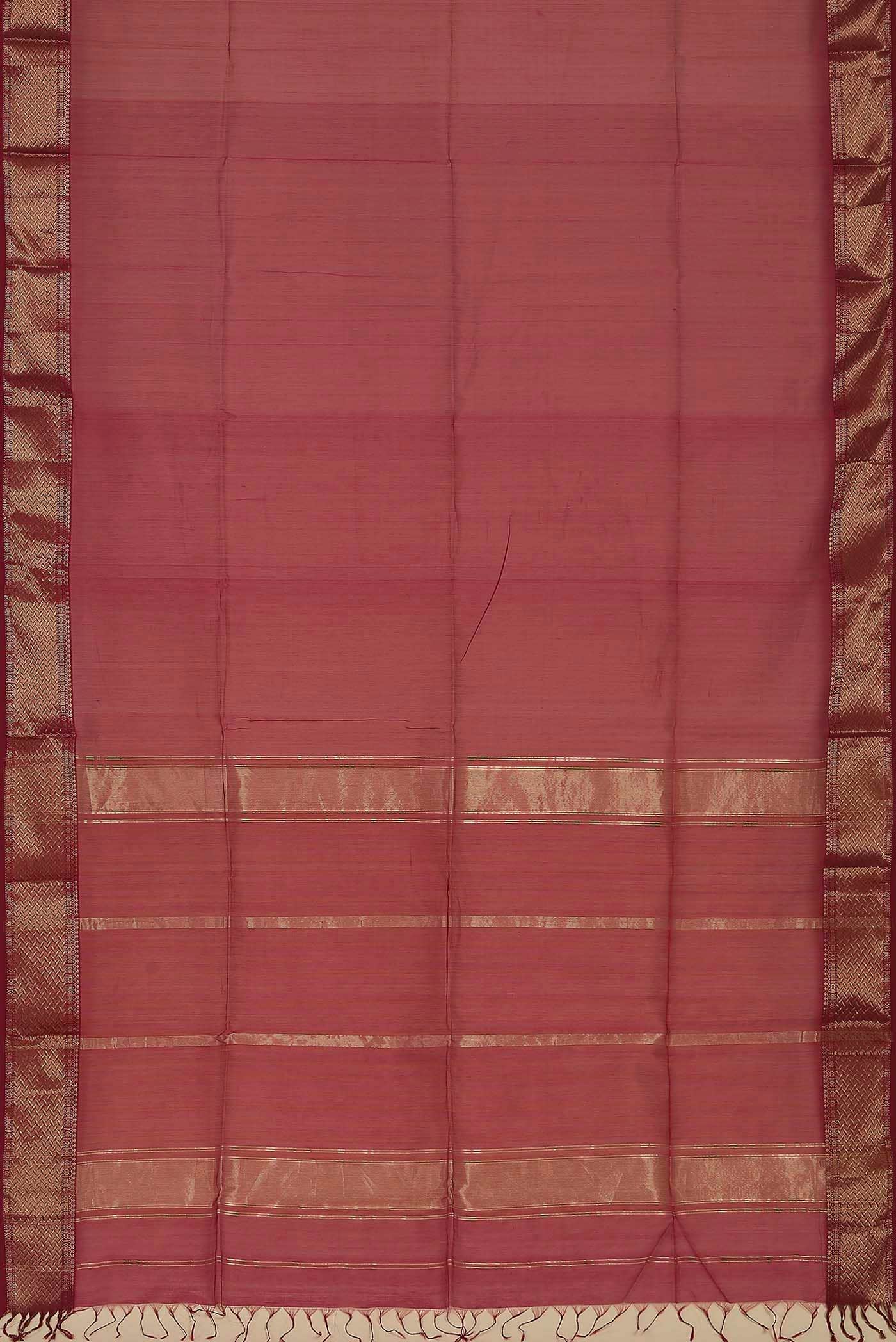 Maroon Maheshwari Silk Cotton Saree