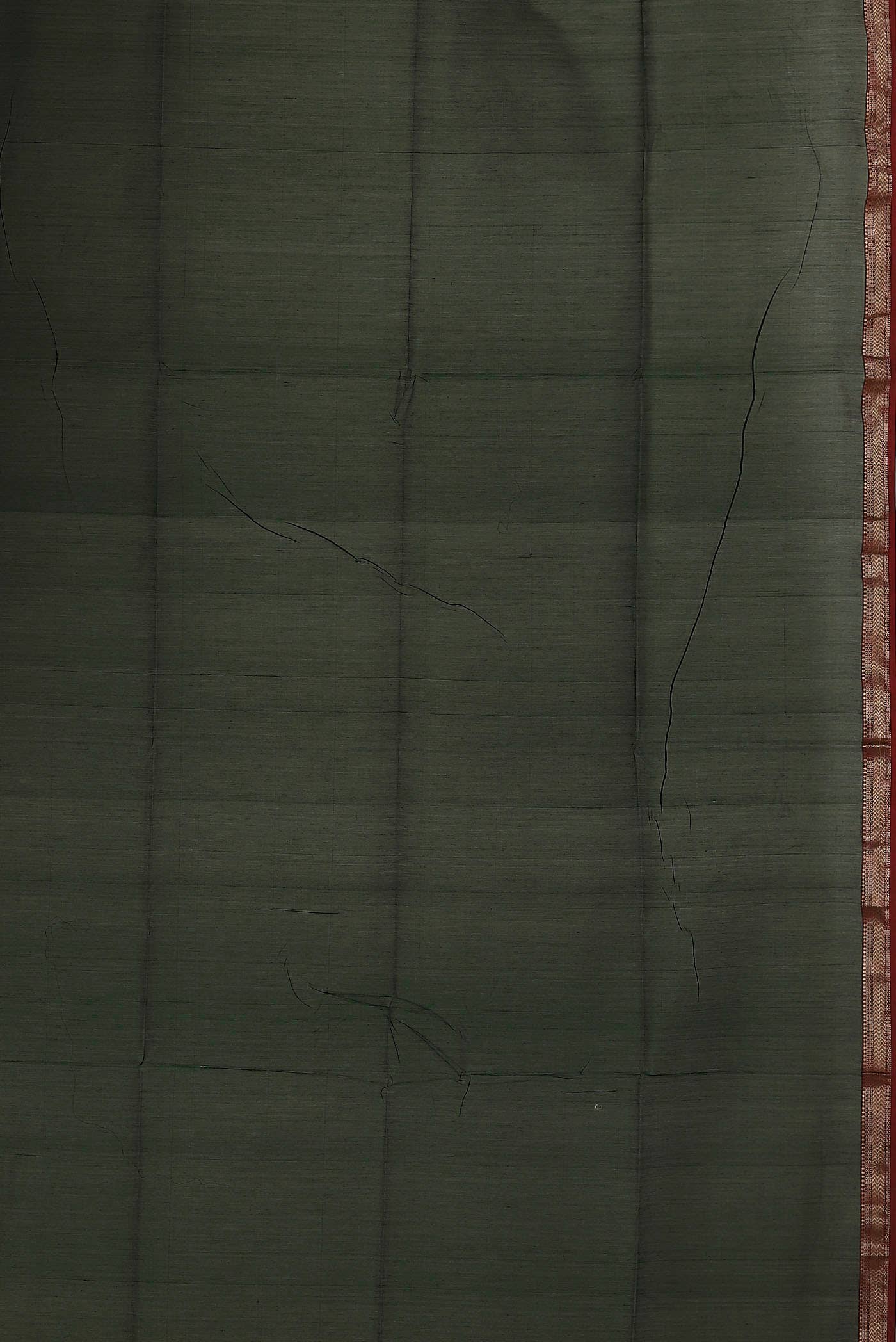 Bottle Green Maheshwari Silk Cotton Saree