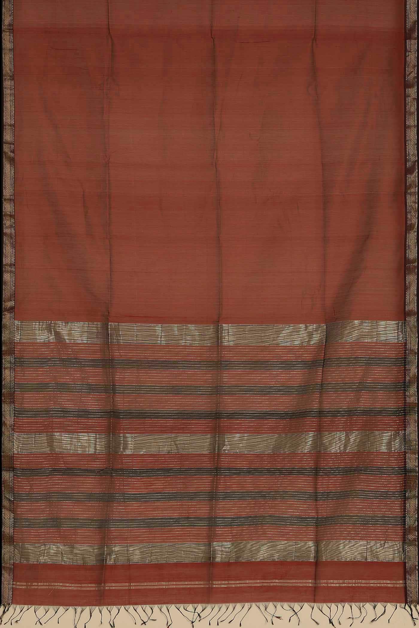 Red Maheshwari Silk Cotton Saree