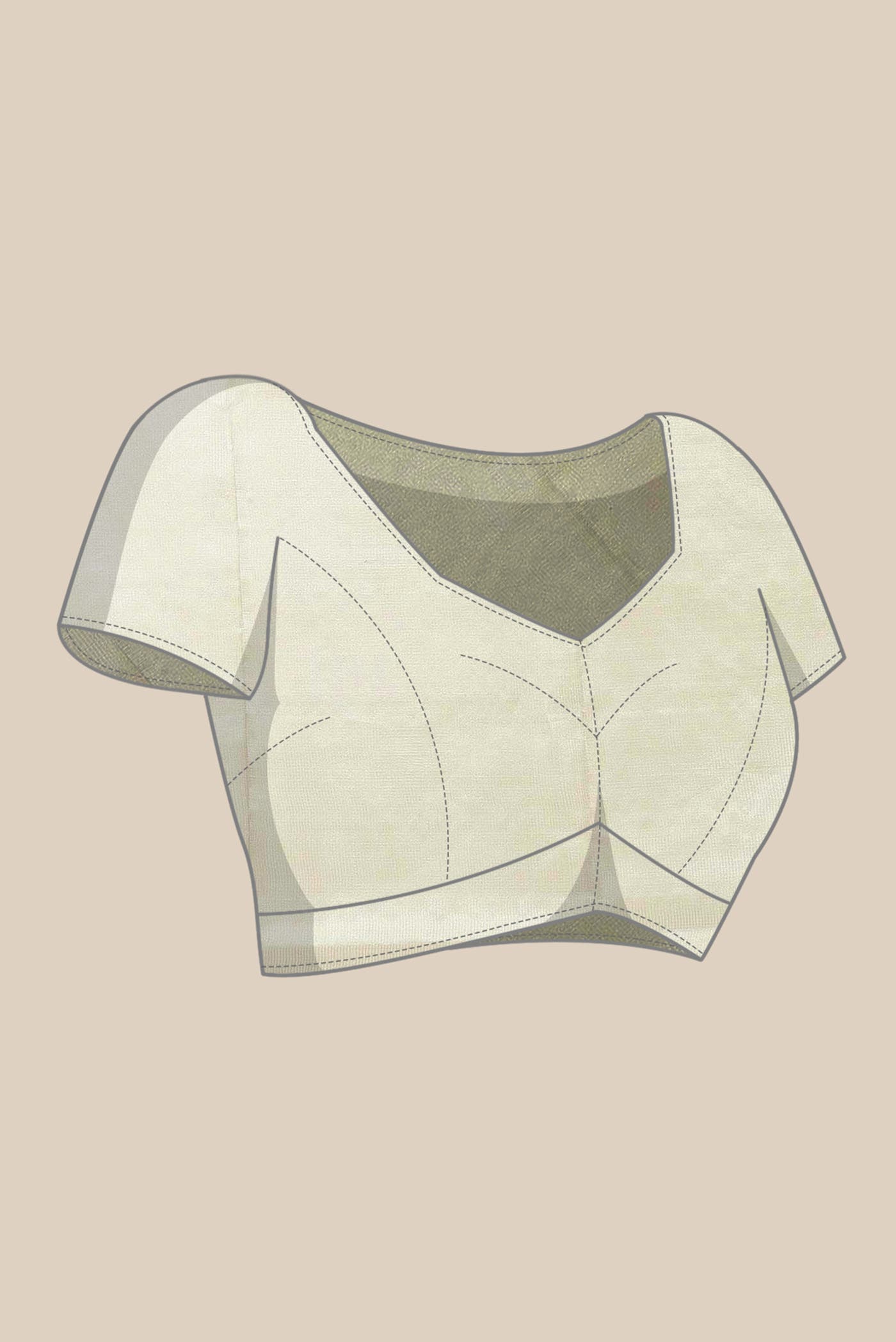 Cream Bhagalpuri Tussar Silk Saree