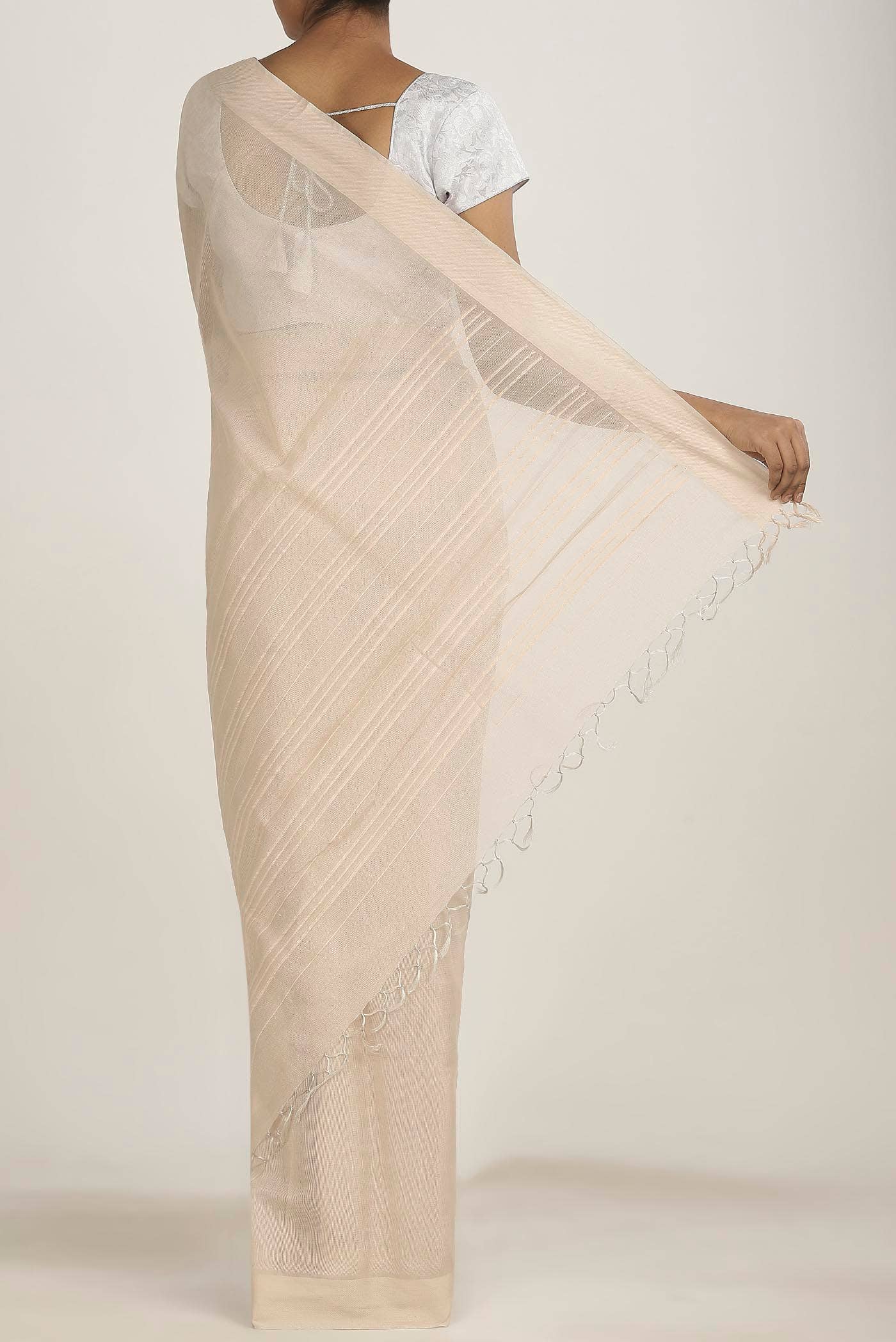 Sandal Tussar Silk Saree