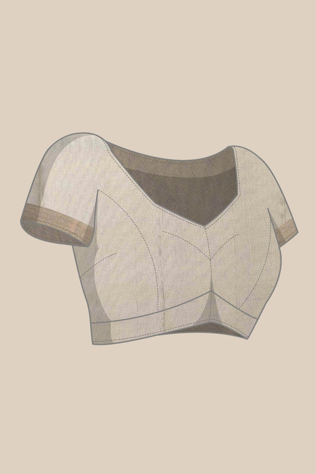 Beige Bhagalpuri Tussar Silk Saree
