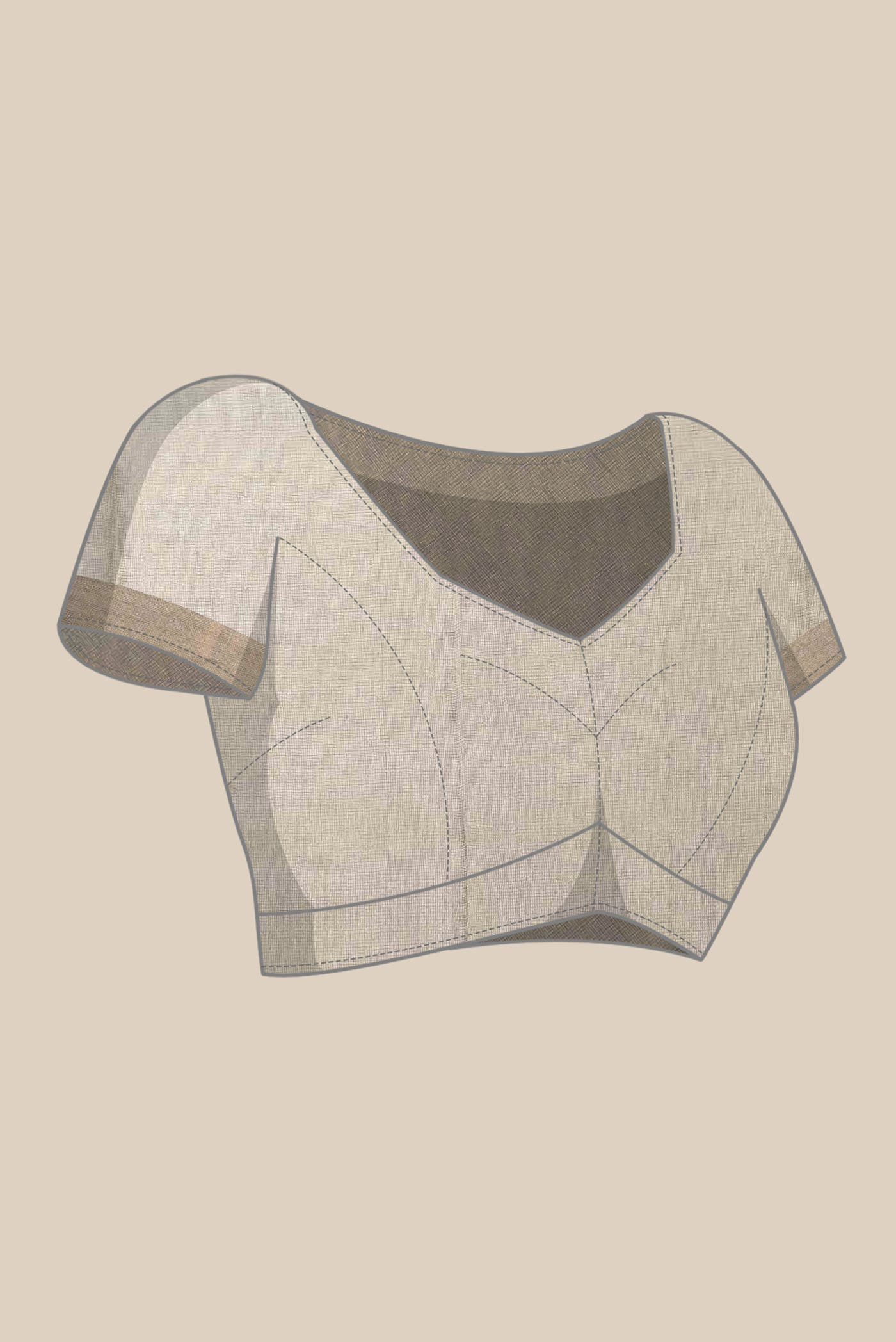 Beige Bhagalpuri Tussar Silk Saree