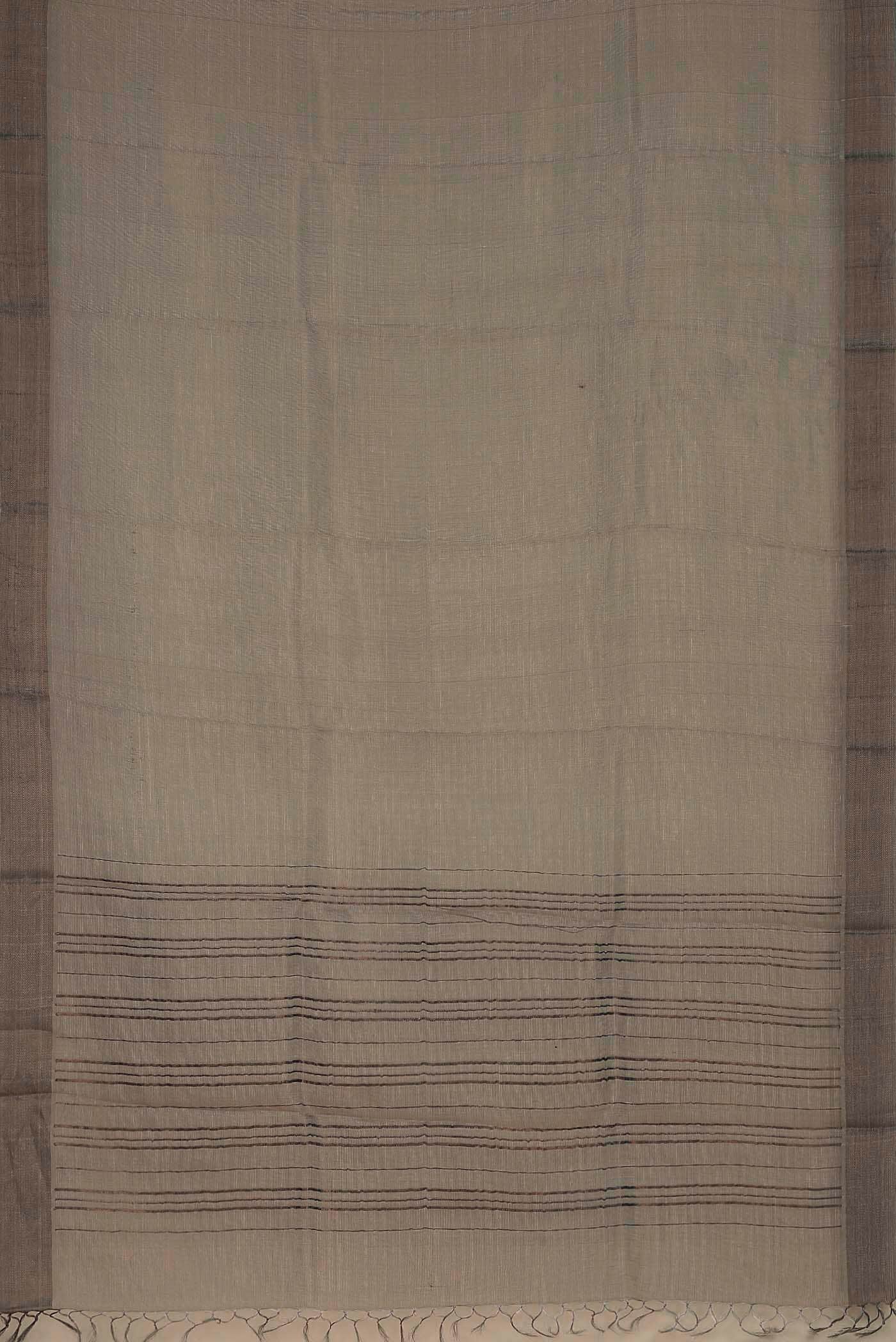 Beige Bhagalpuri Tussar Silk Saree