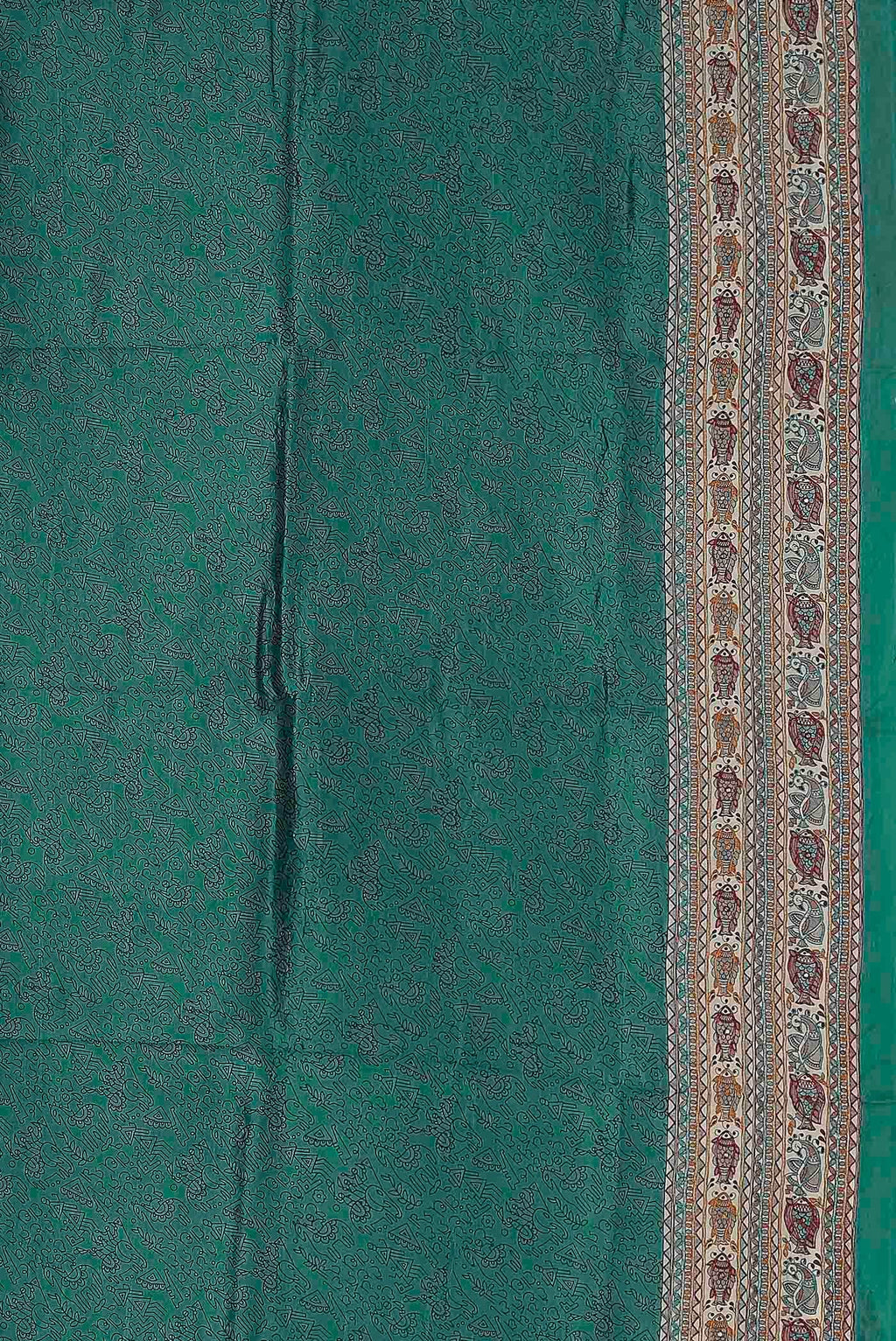 Teal Raw Silk Saree