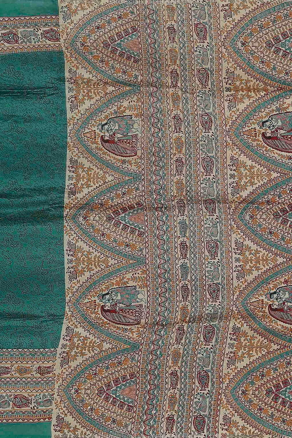 Teal Raw Silk Saree