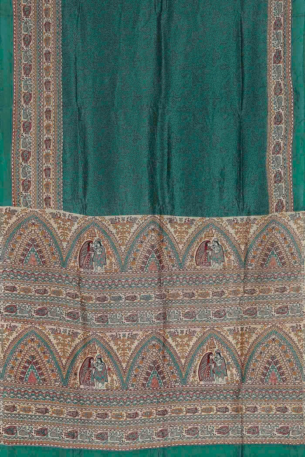 Teal Raw Silk Saree