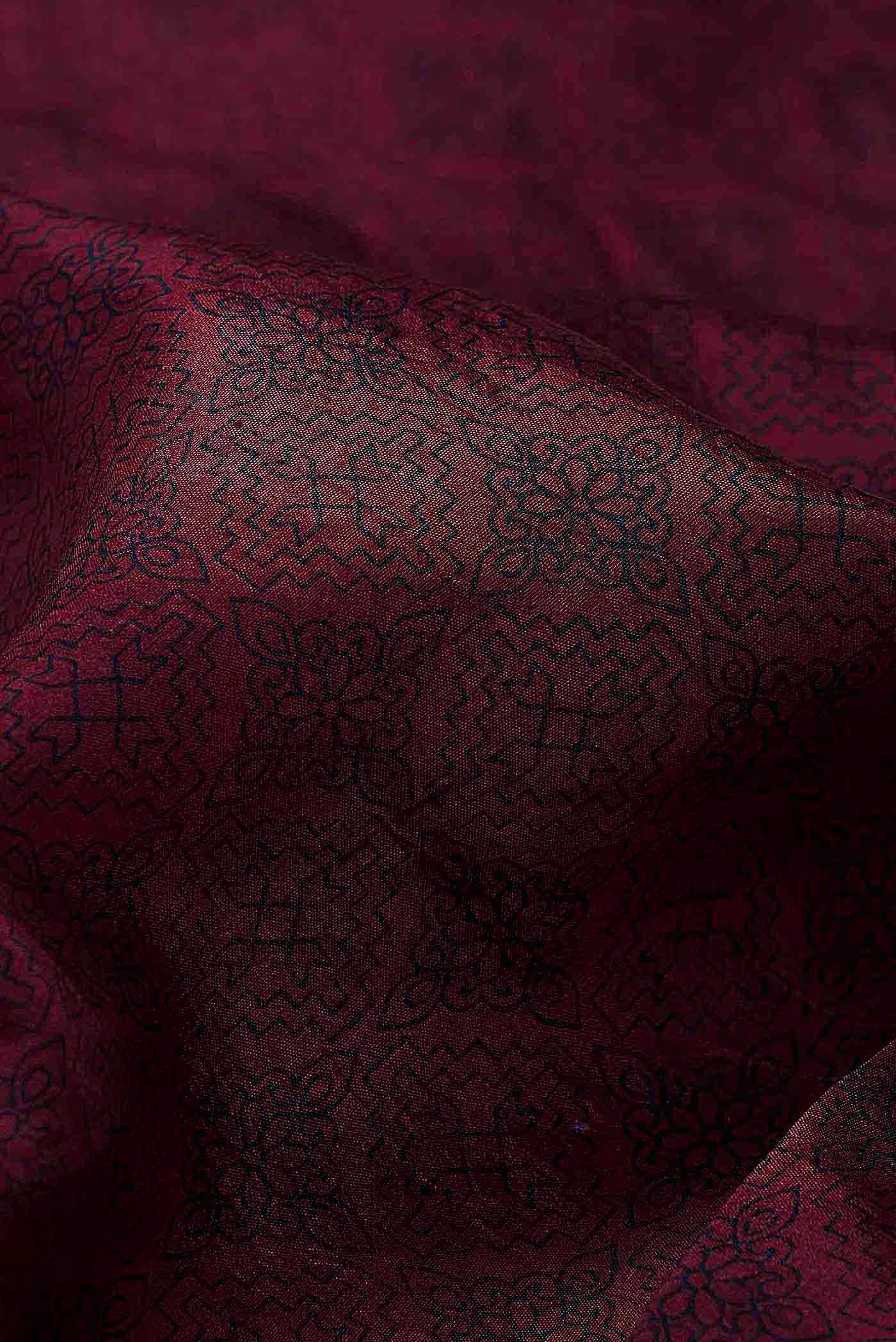 Maroon Raw Silk Saree