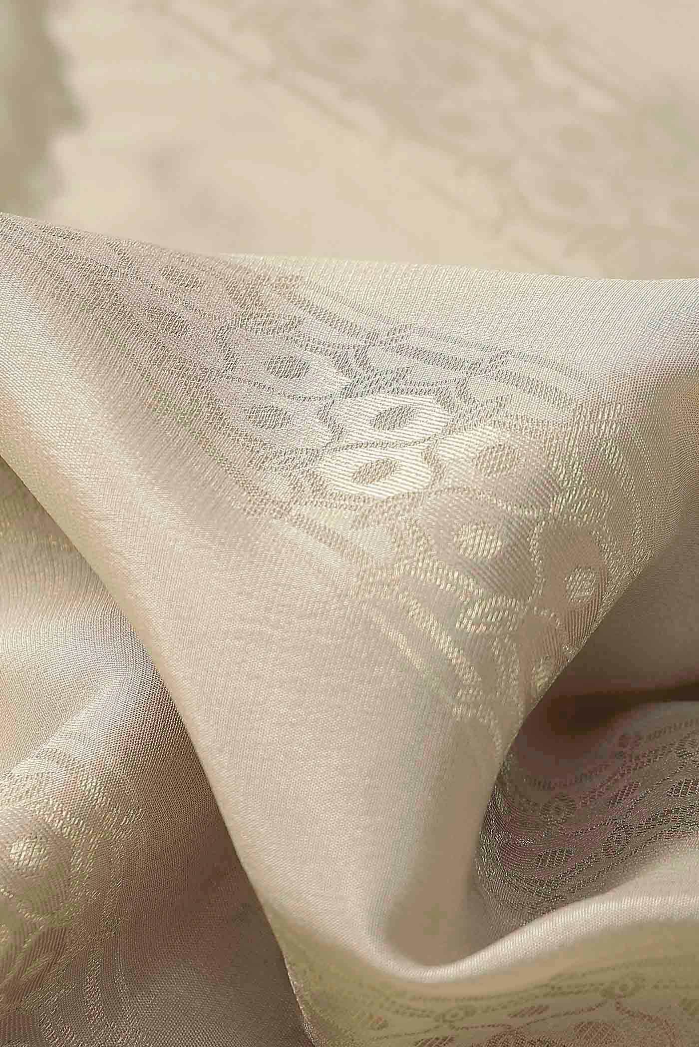 Off White Mysore Crepe Saree