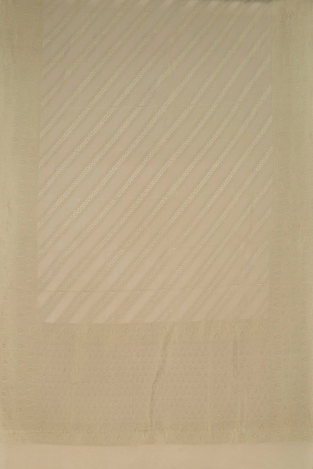 Off White Mysore Crepe Saree