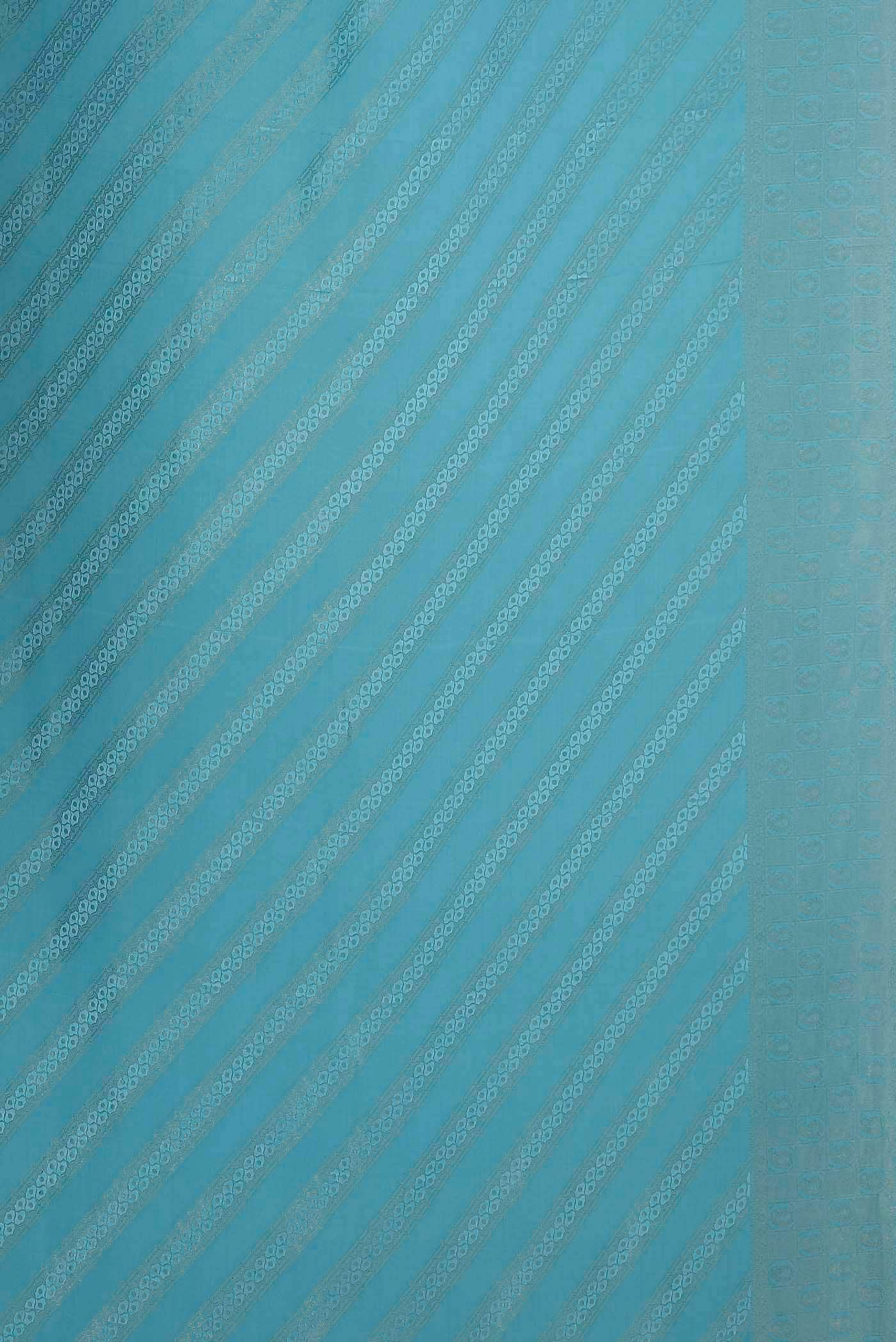 Sky Blue Mysore Crepe Saree