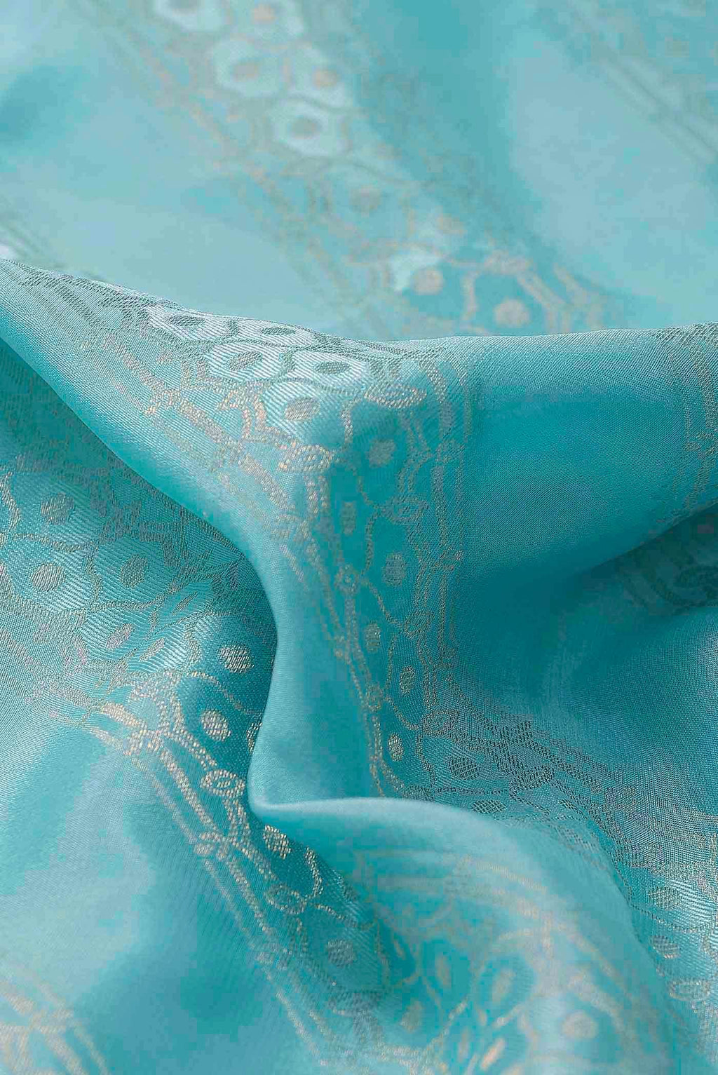 Sky Blue Mysore Crepe Saree