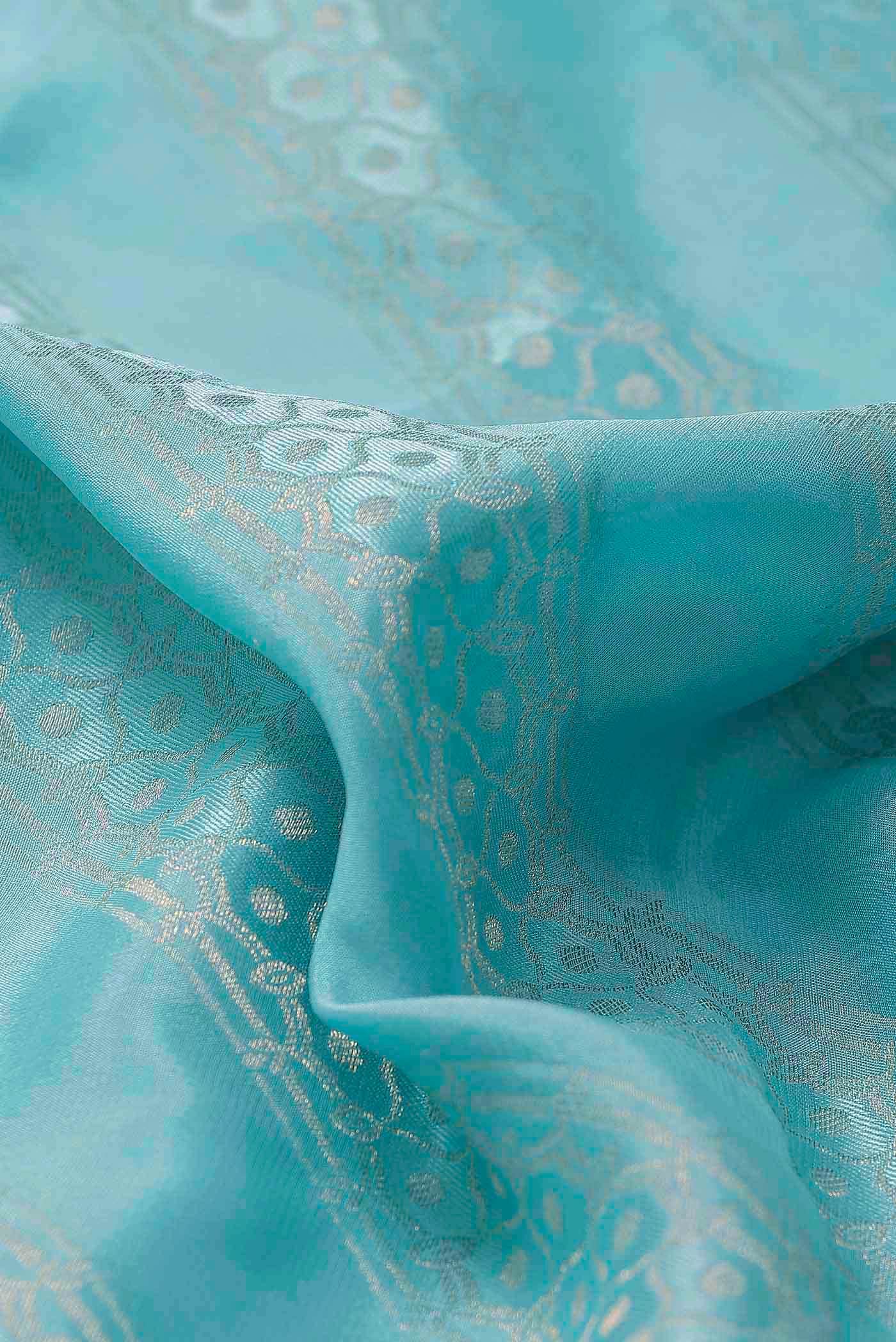 Sky Blue Mysore Crepe Saree